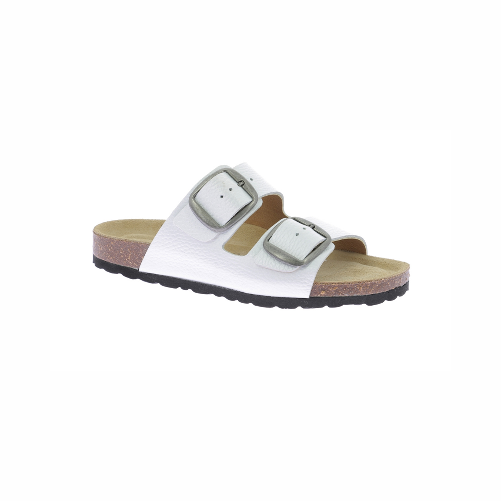 DIM Weiße Damen-Pantolette aus Leder und Kork