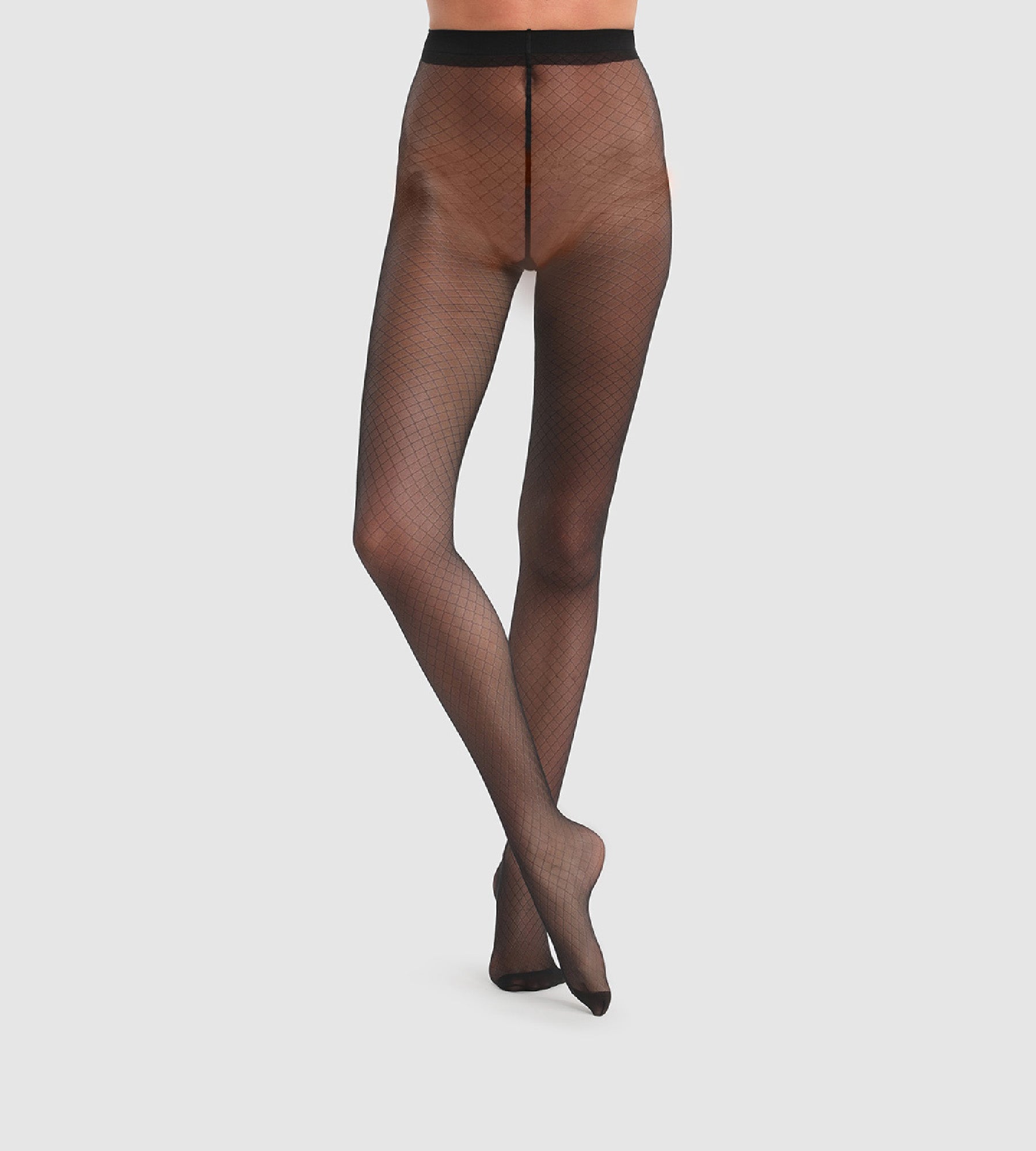 DIM Schwarze Strumpfhose mit Netz-Effekt 20D - DIM Signature