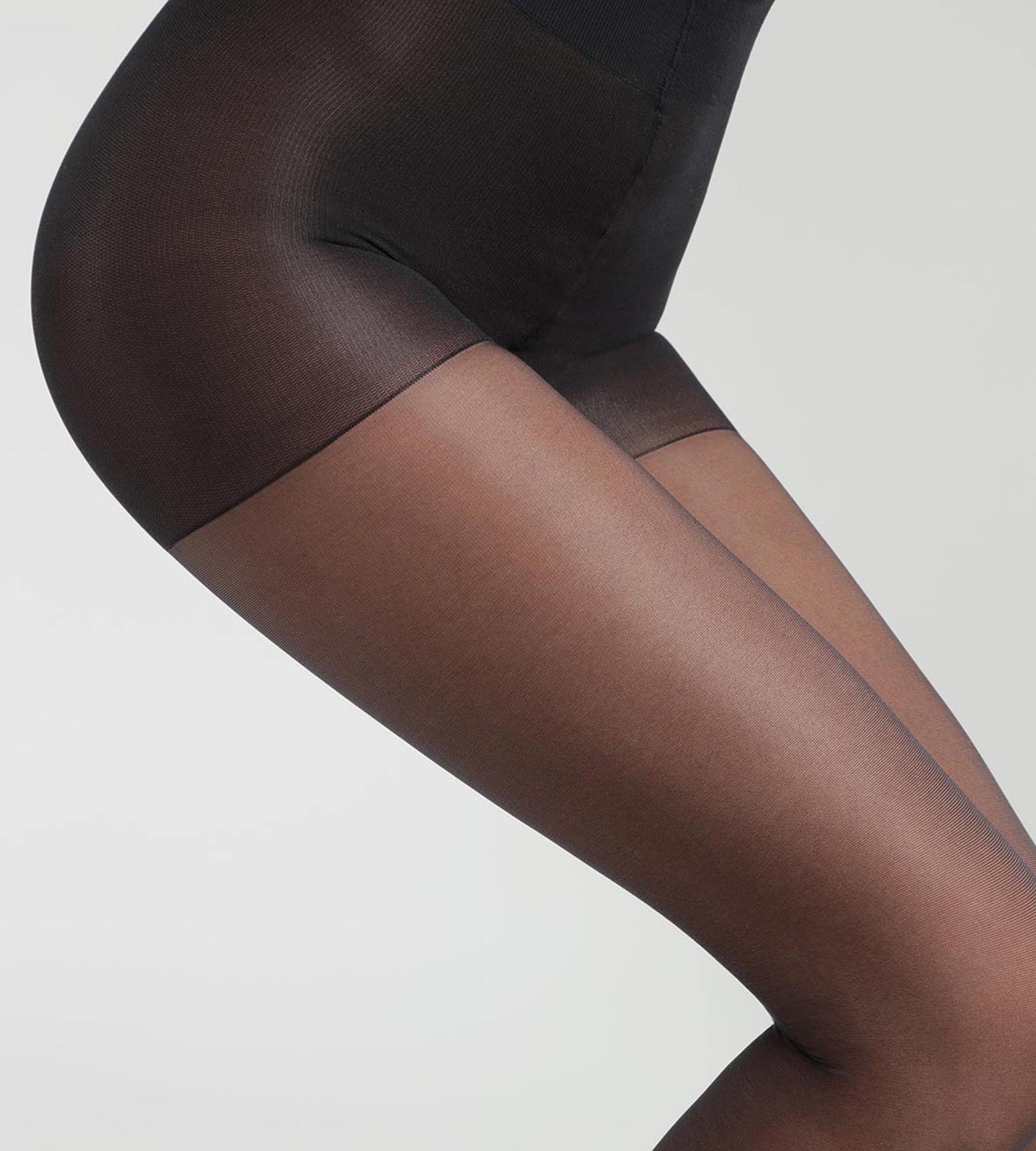 DIM Schwarze transparente Strumpfhose mit Shaping-Effekt 22D - Diam’s Voile Galbé