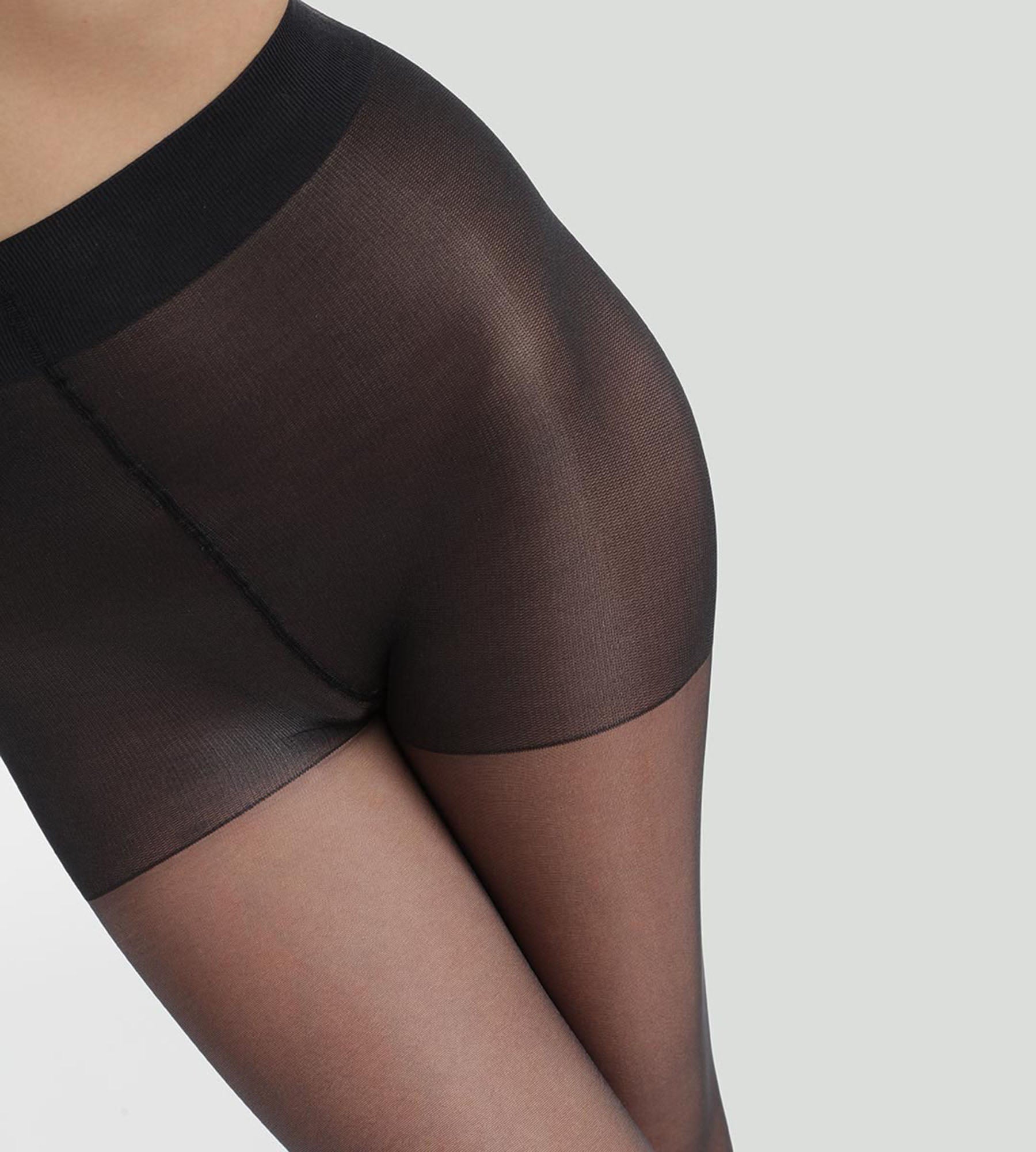 DIM Schwarze transparente Strumpfhose mit Shaping-Effekt 22D - Diam’s Voile Galbé
