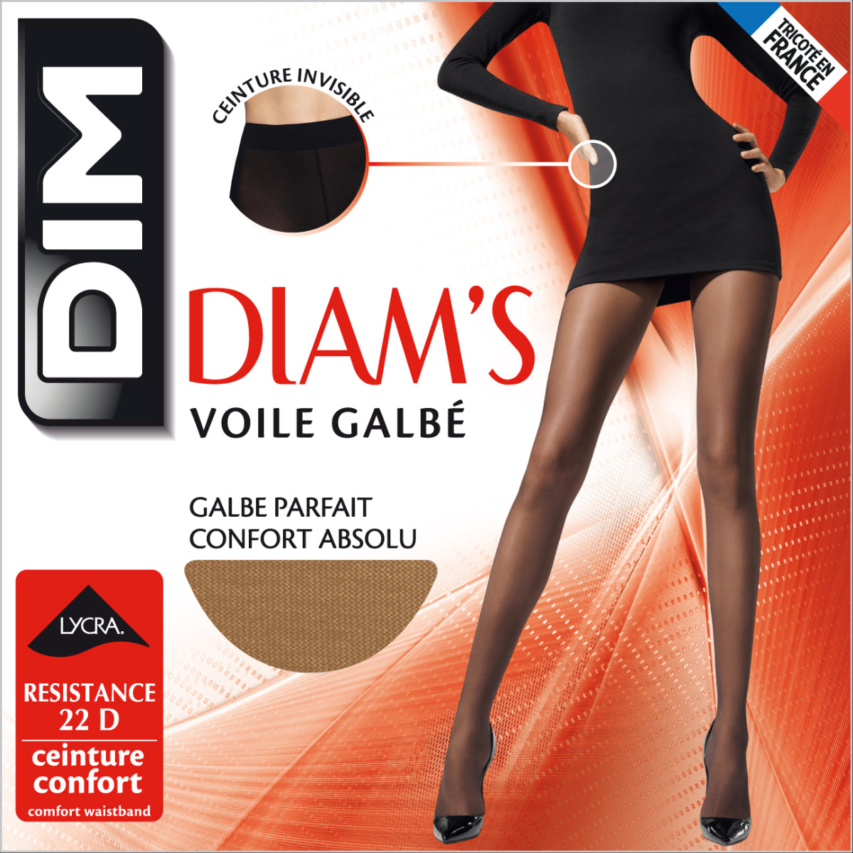 DIM Dunkelbraune transparente Strumpfhose mit Shaping-Effekt 22D - Diam’s Voile Galbé