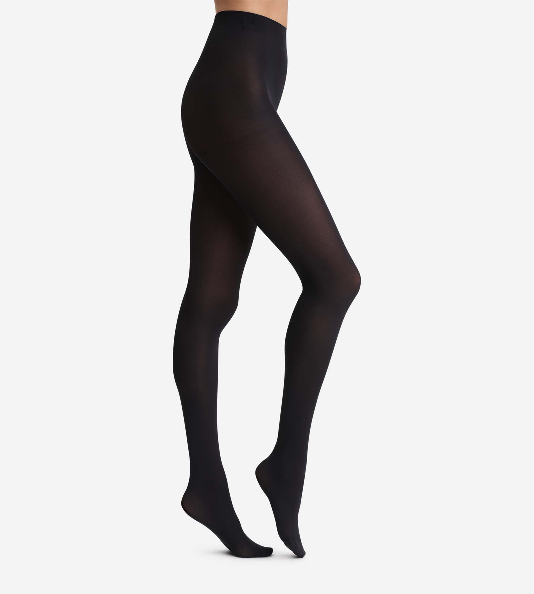 DIM Schwarze blickdichte Veloursstrumpfhose 50D - DIM Style
