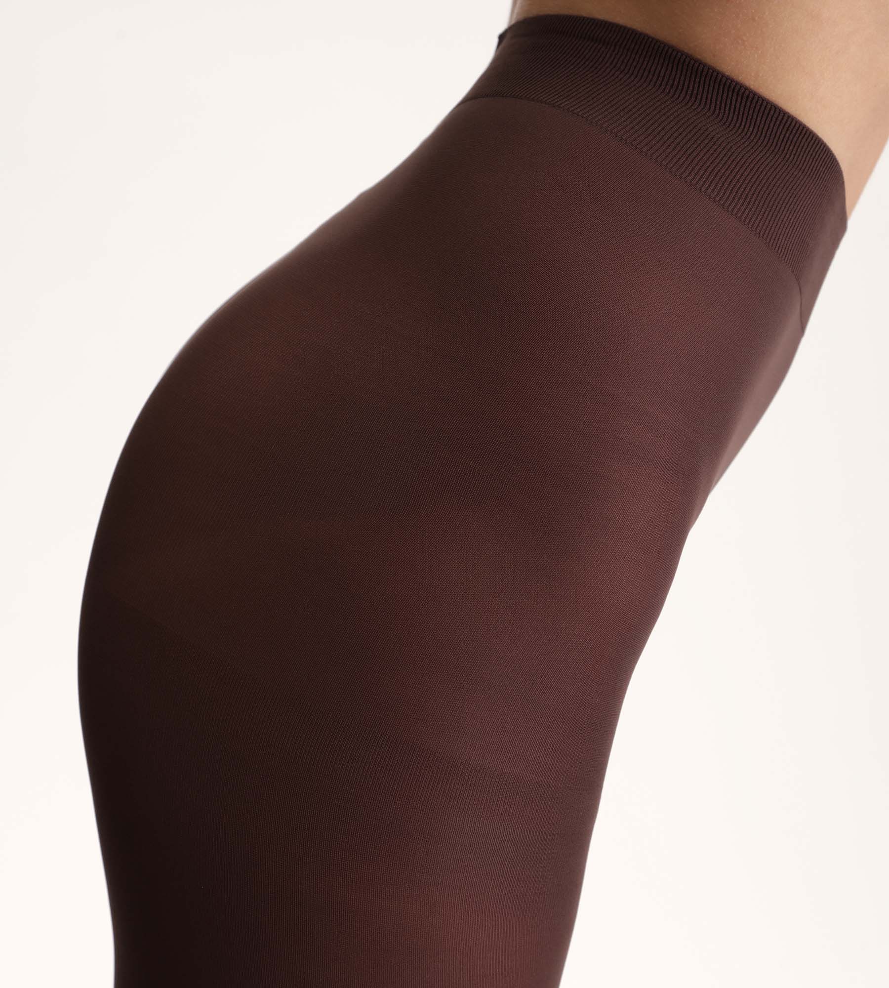 DIM Schokoladenbraune blickdichte Veloursstrumpfhose 50D - DIM Style