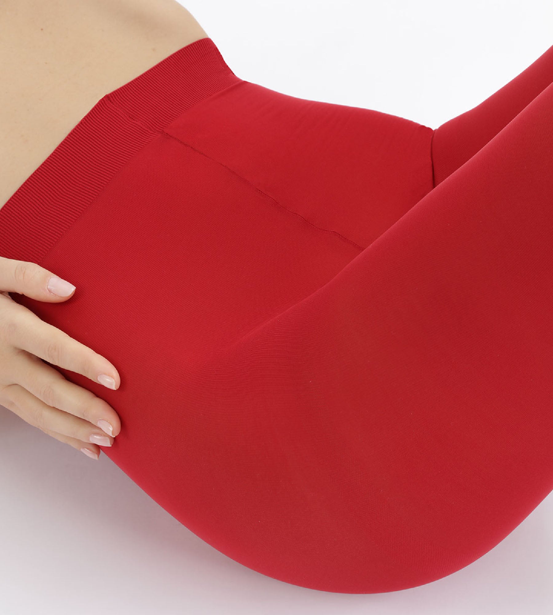 DIM Rote blickdichte Veloursstrumpfhose 50D - DIM Style