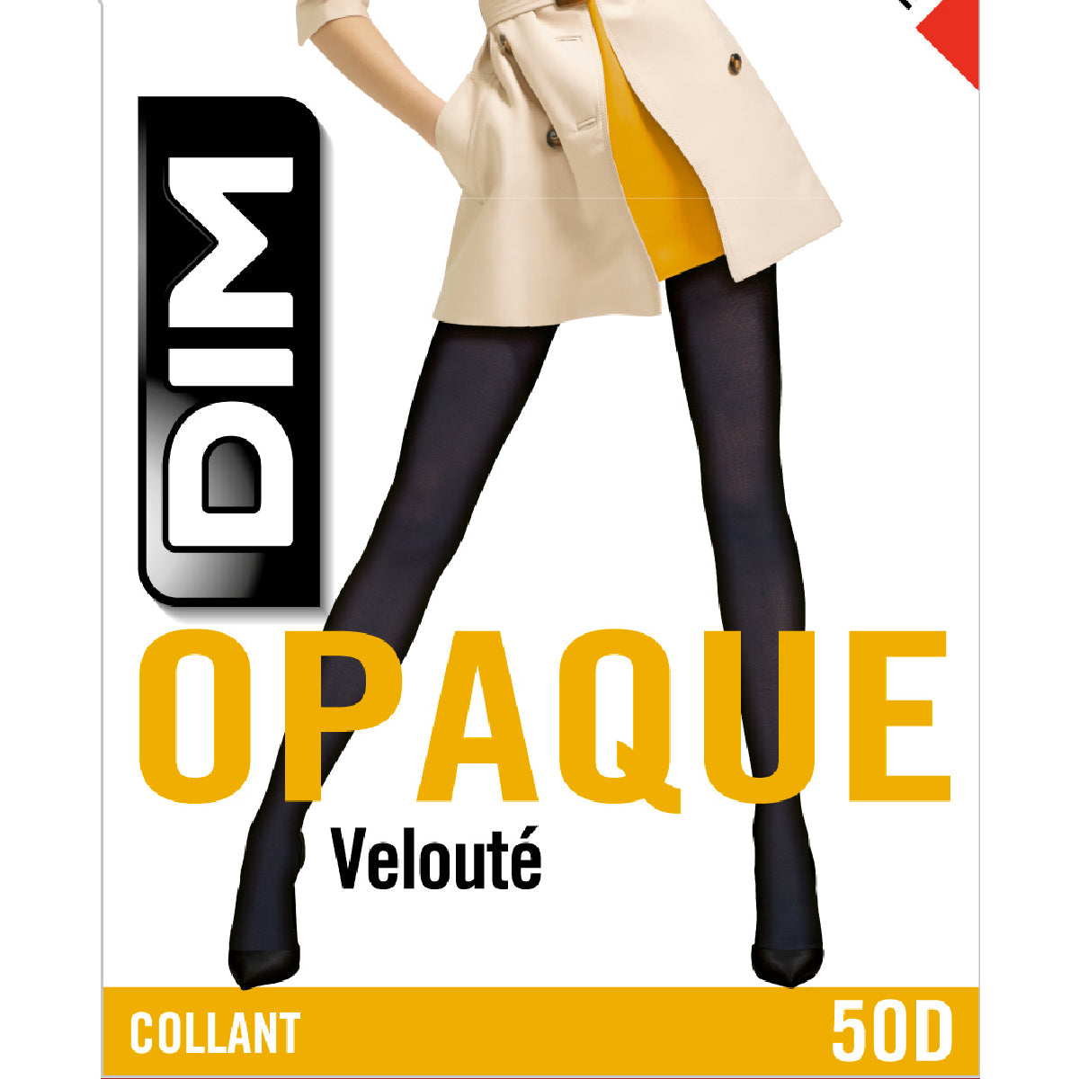DIM Rote blickdichte Veloursstrumpfhose 50D - DIM Style