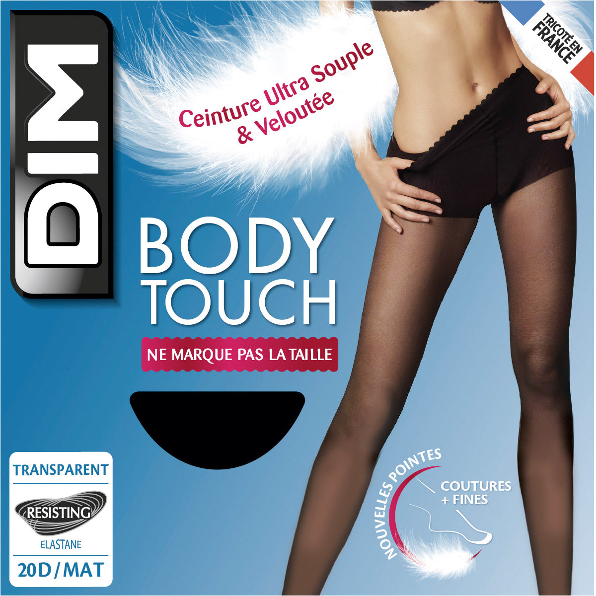 DIM Schwarze transparente Strumpfhose 20D - Body Touch