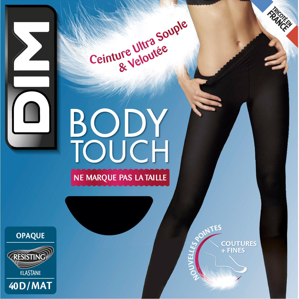DIM Schwarze blickdichte Strumpfhose 40D - Body Touch