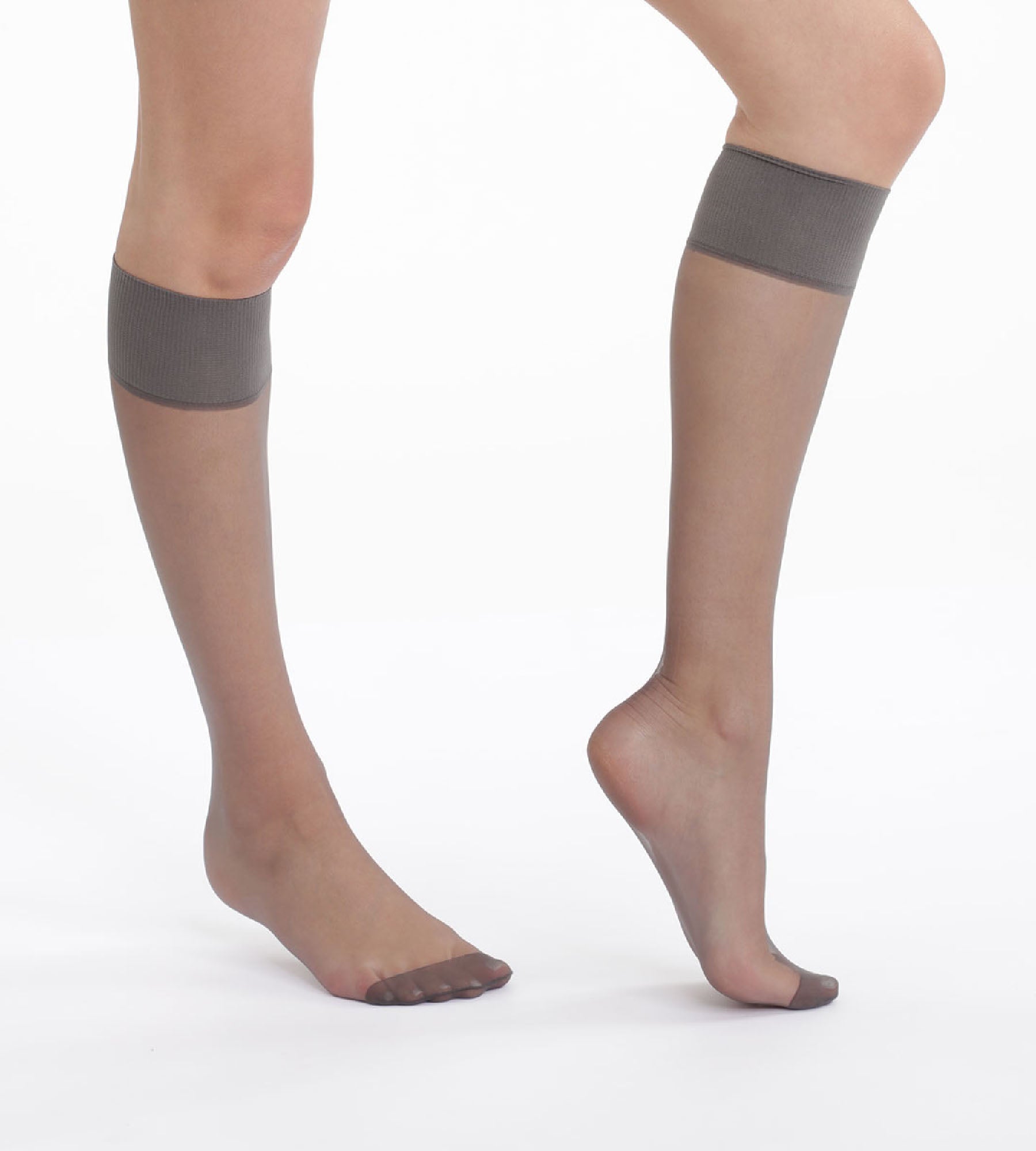 DIM 2er-Pack pfefferfarbene transparente Kniestrümpfe 15D - Mes Essentiels