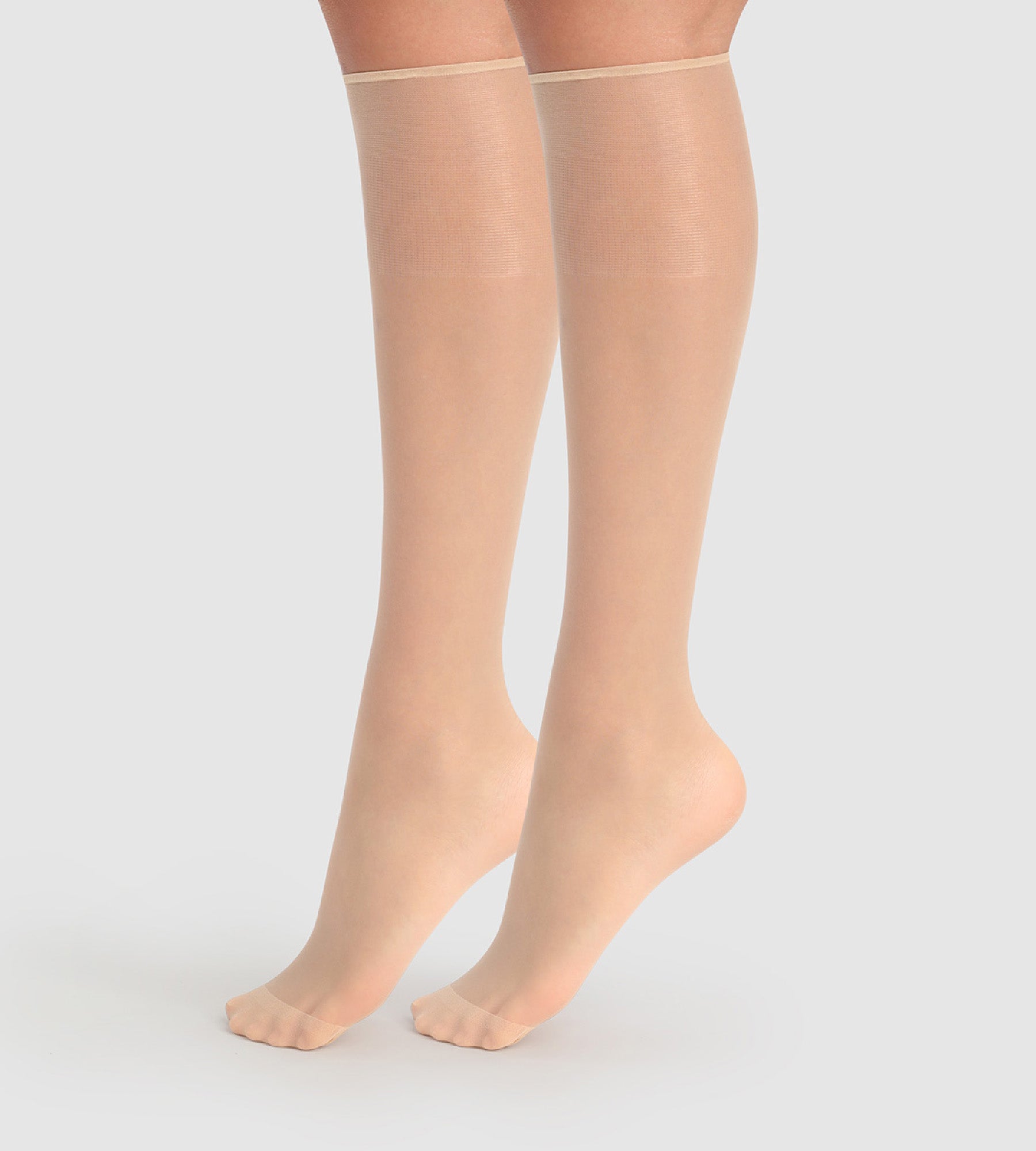 DIM Helle transparente Kniestrümpfe 15D mit Satin-Finish - DIM Sublim