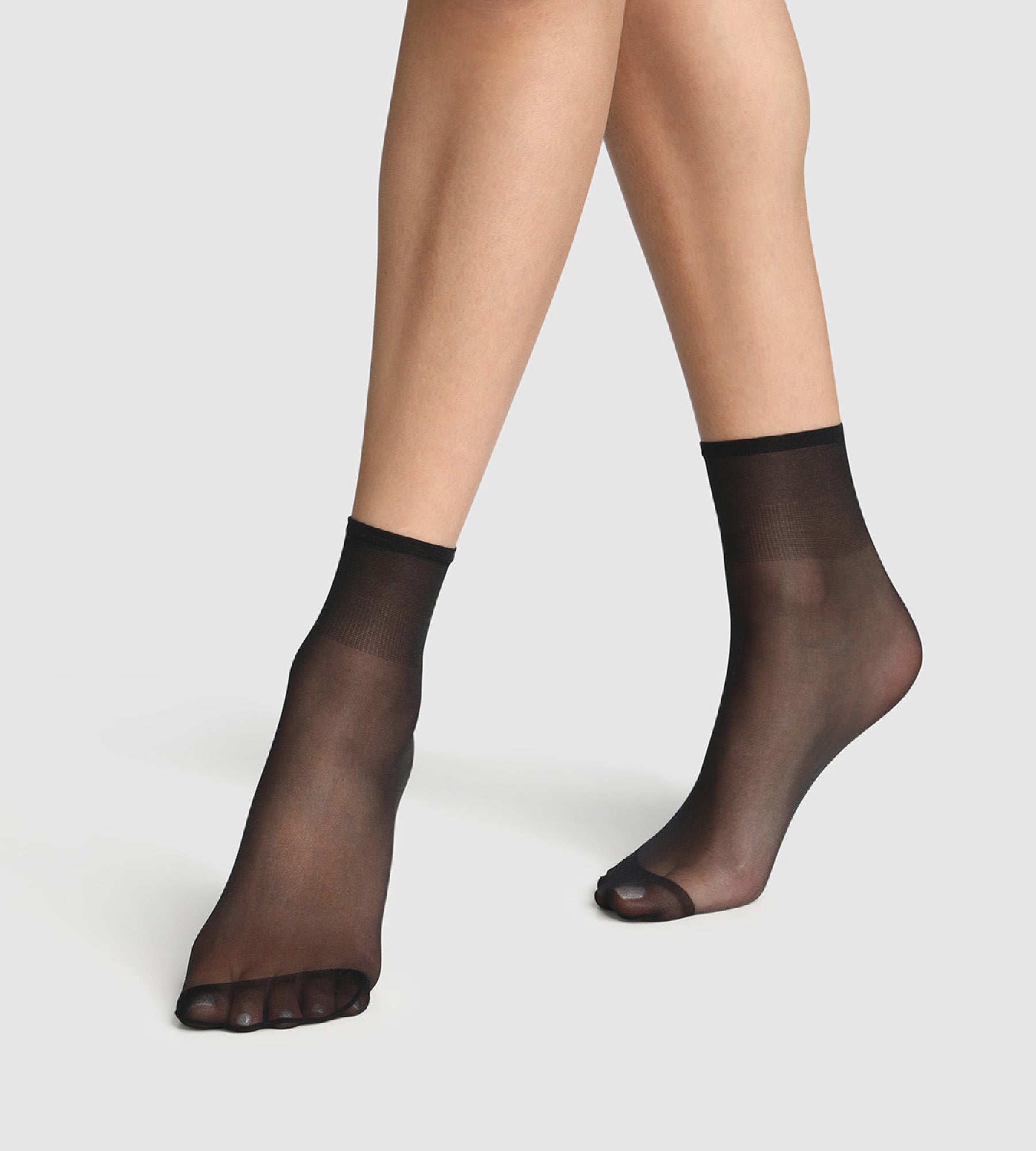 DIM 2er-Pack schwarze Kniestrümpfe mit glänzendem Finish 14D - Sublim