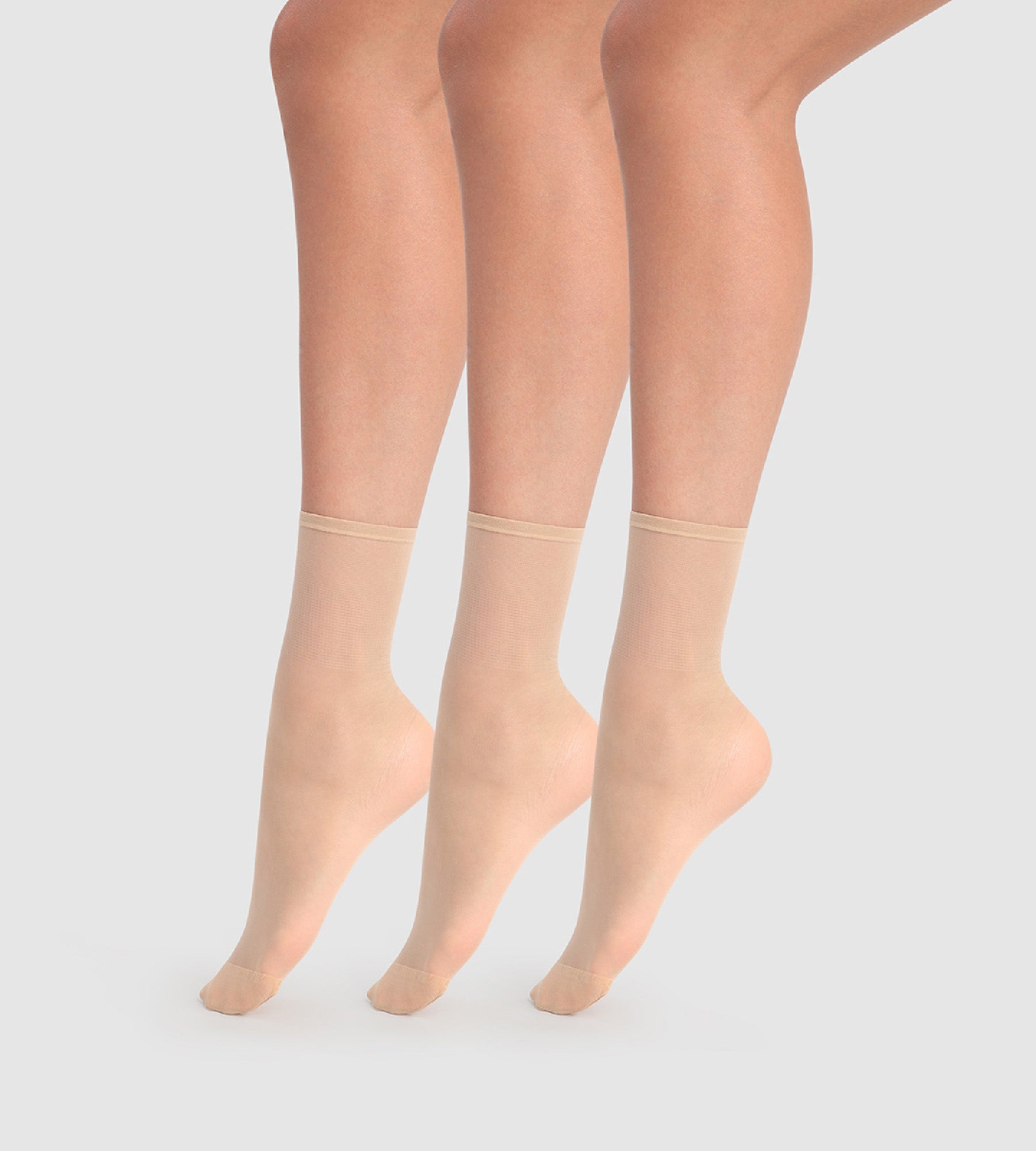 DIM 3er-Pack transparente Socken 20D in Nude - Beauty Resist