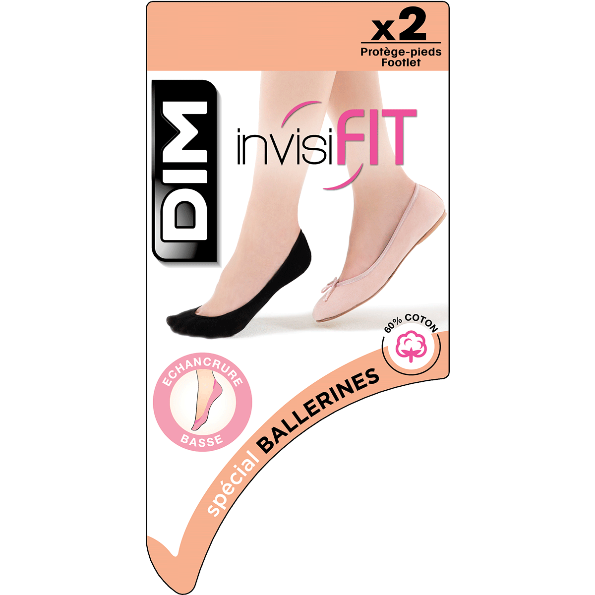 DIM Schwarze Ballerina-Füßlinge 52D - Easy Day