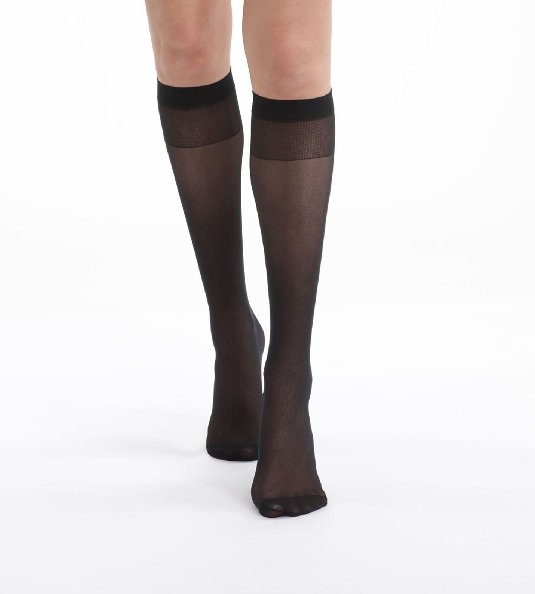 DIM 4er-Pack semi-transparente Kniestrümpfe 28D schwarz - EcoDIM