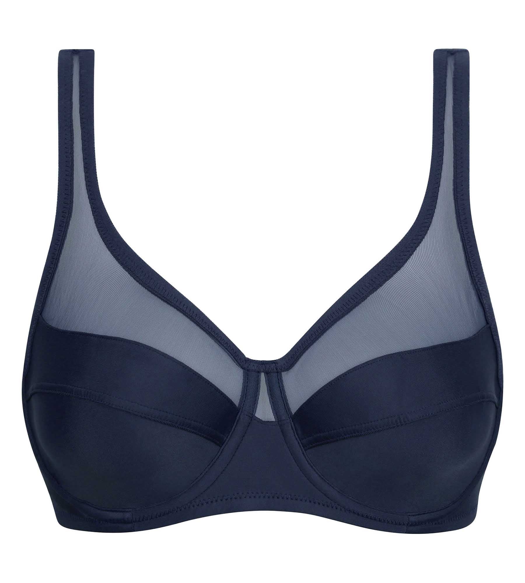 DIM Generous Vollschalen-BH aus Mikrofaser und Tüll Formal Blau-Grau