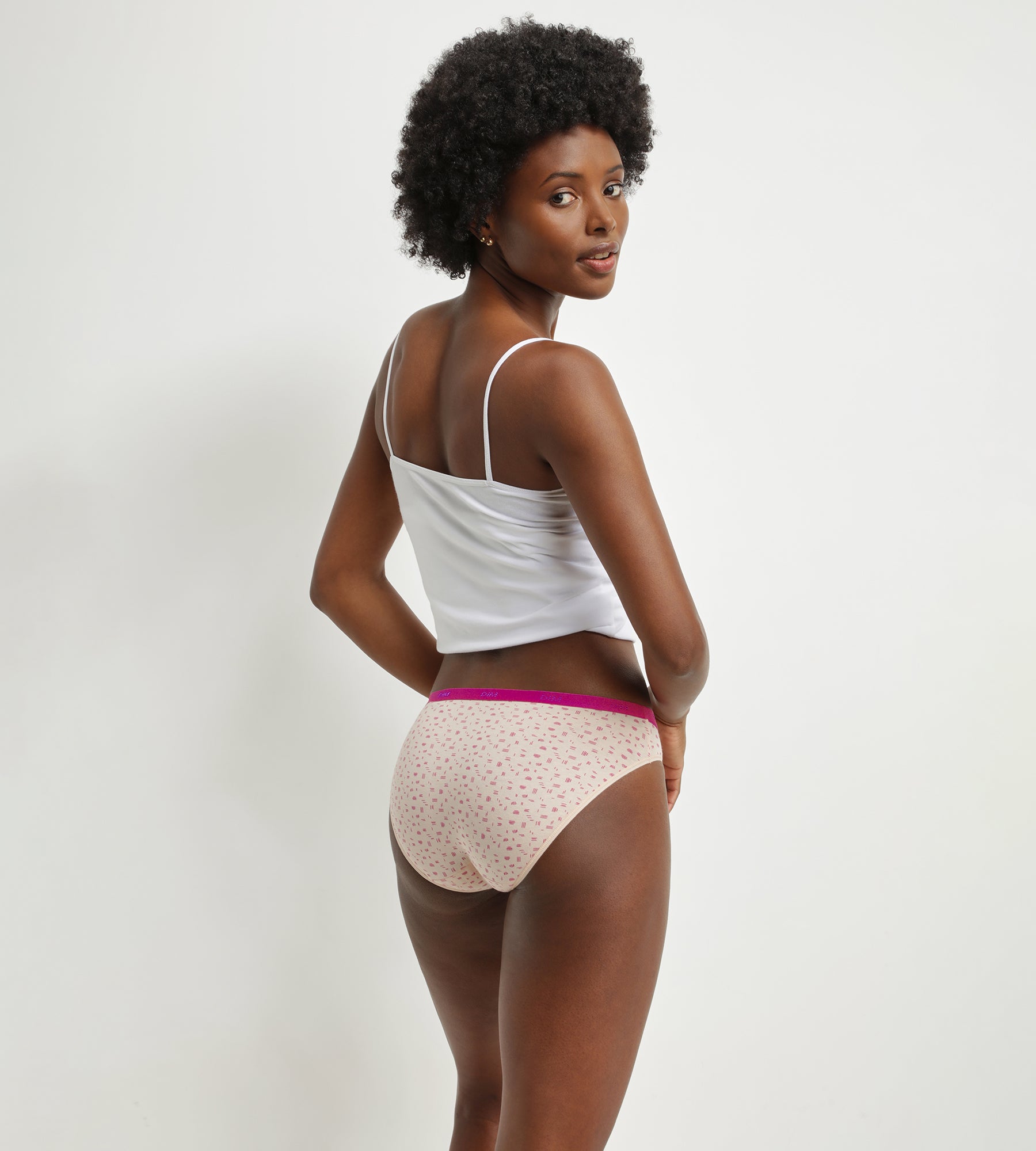 DIM 3er-Pack Slips aus Stretch-Baumwolle mit Neon-Strichmuster - Pockets