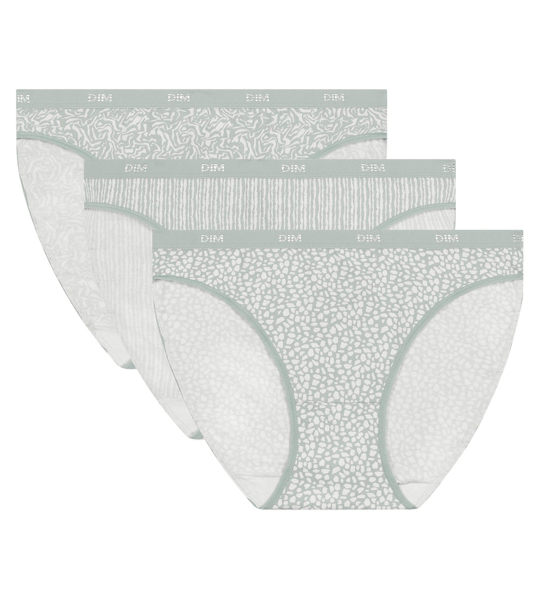 DIM 3er-Pack Slips aus Stretch-Baumwolle mit Safari-Print - Pockets