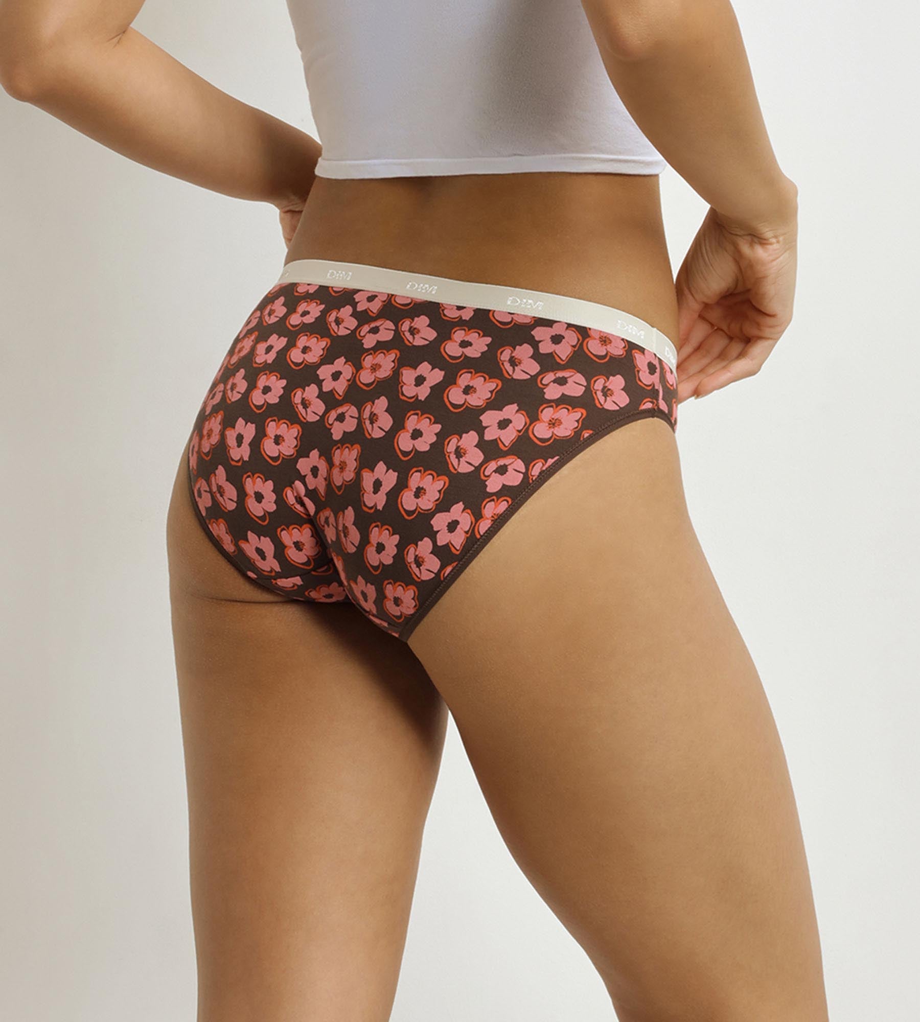 DIM 3er-Pack Damen-Slips mit Boho-Muster Rosa Braun Les Pockets