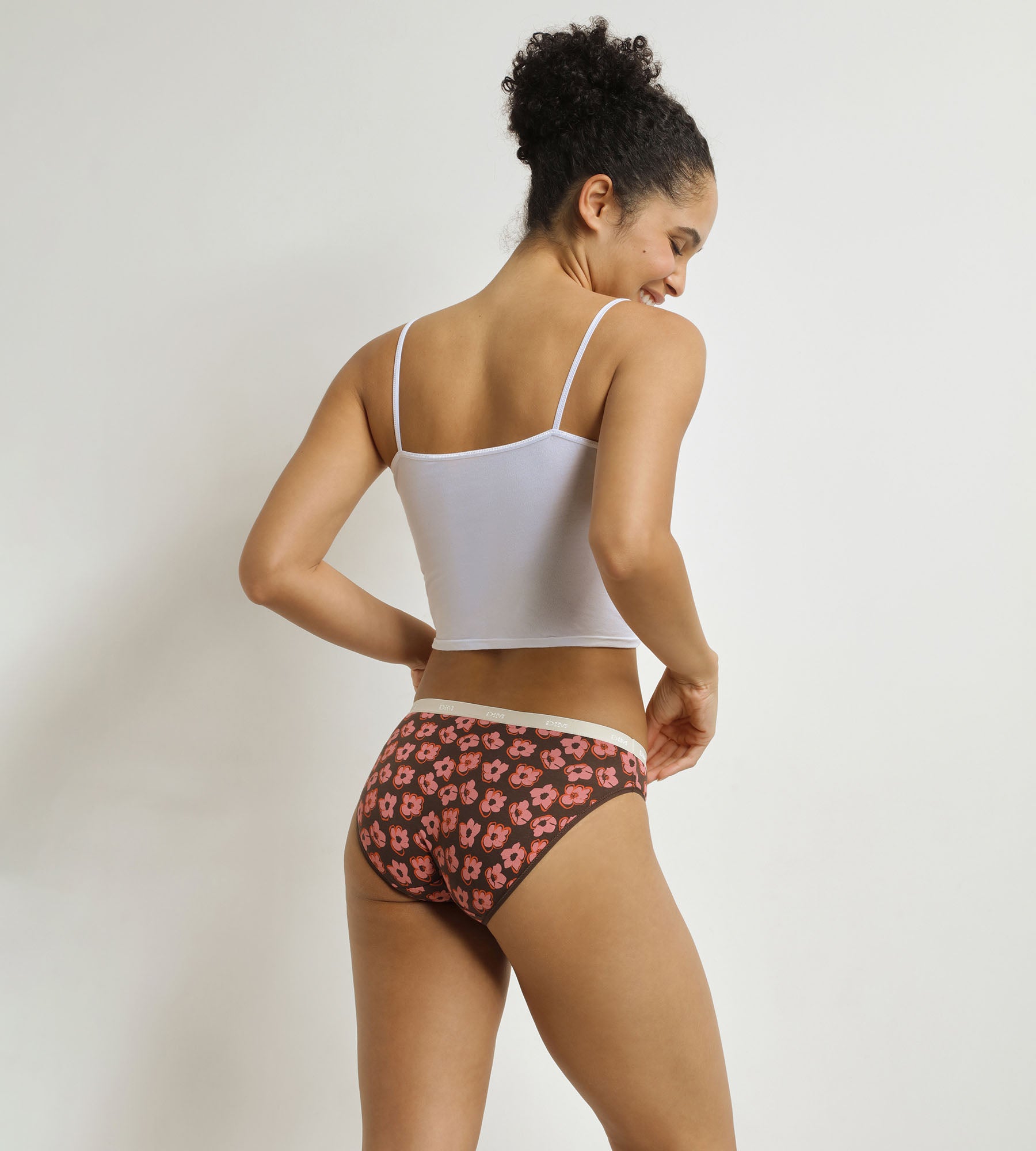 DIM 3er-Pack Damen-Slips mit Boho-Muster Rosa Braun Les Pockets