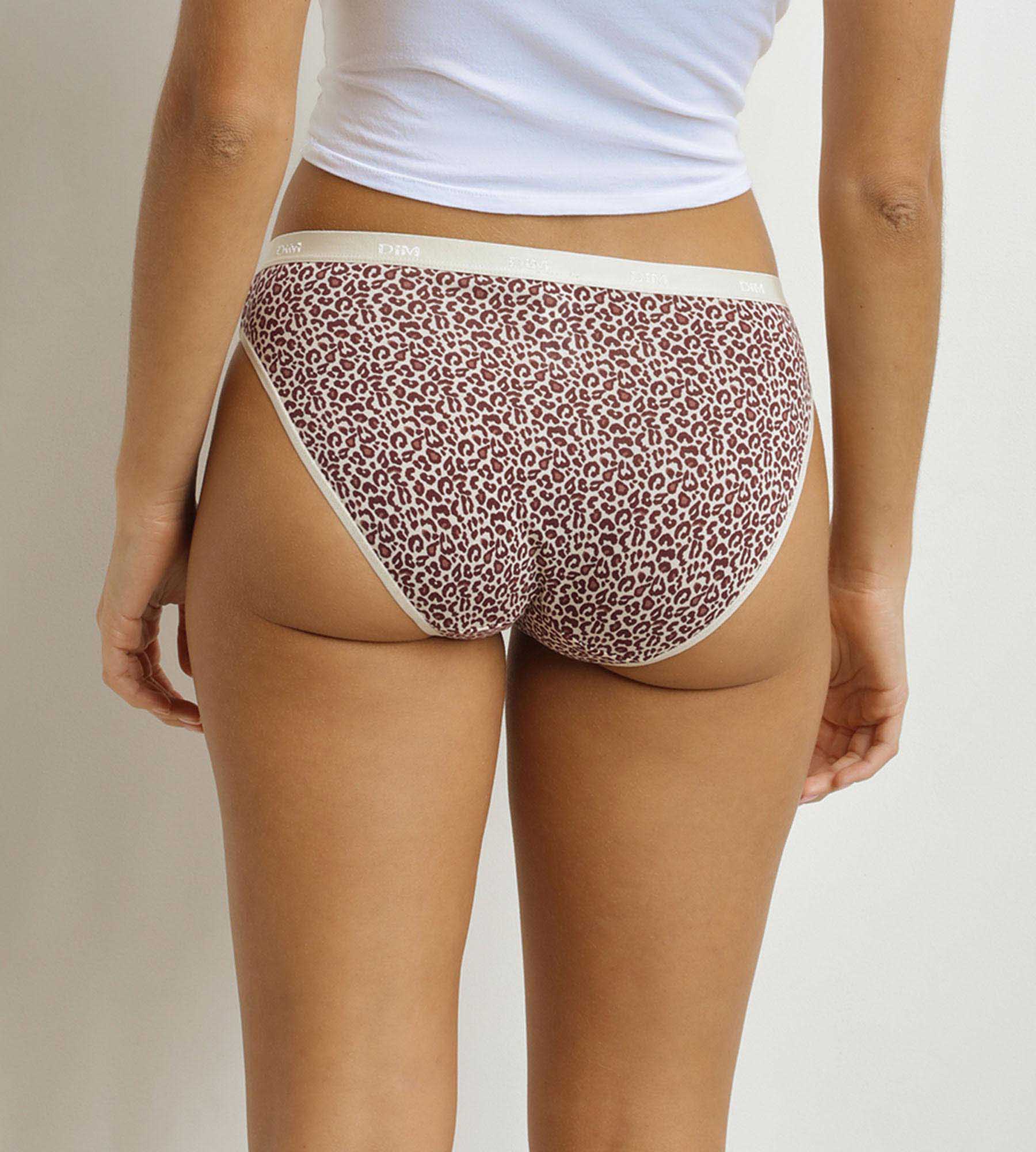 DIM 3er-Pack Damen-Slips mit Leopardenmuster Ecru Beige Les Pockets