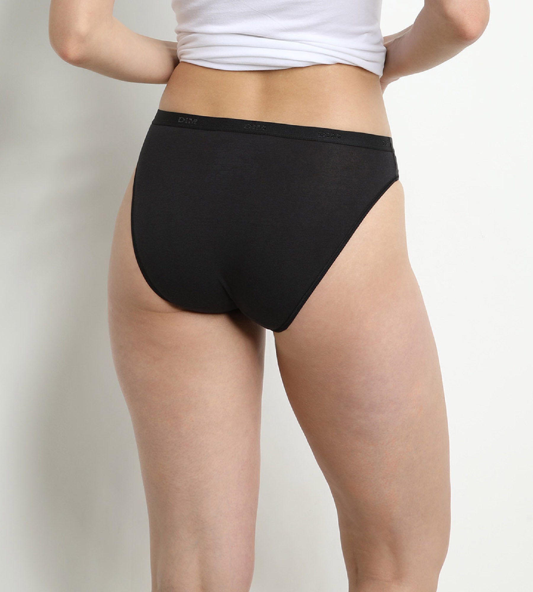 DIM 3er-Pack Slips schwarz/weiß/grau aus Stretch-Baumwolle – Pockets EcoDIM