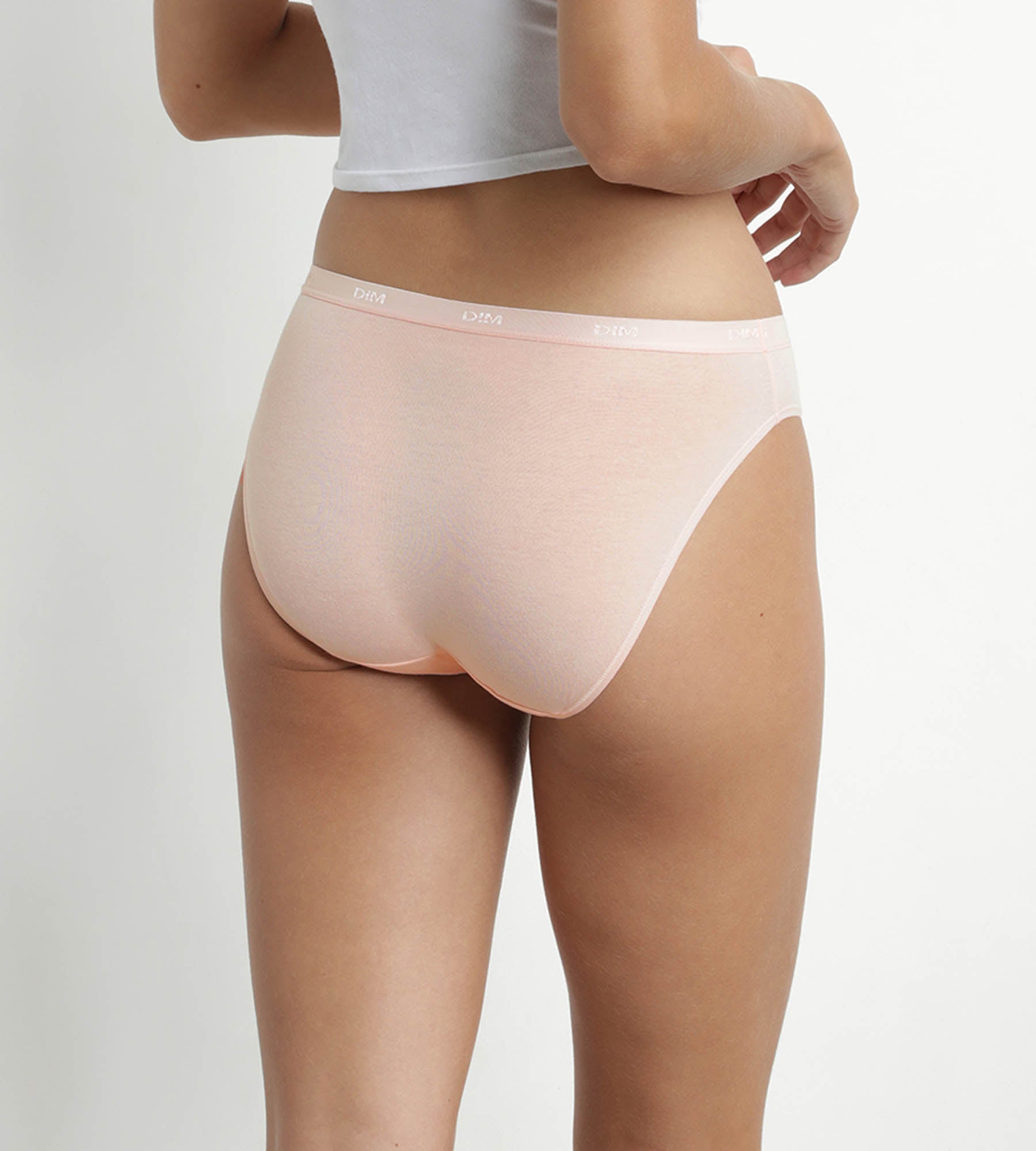 DIM 3er-Pack Damen-Slips aus Stretch-Baumwolle in Gelb/Nude/Braun – Pockets Ecodim