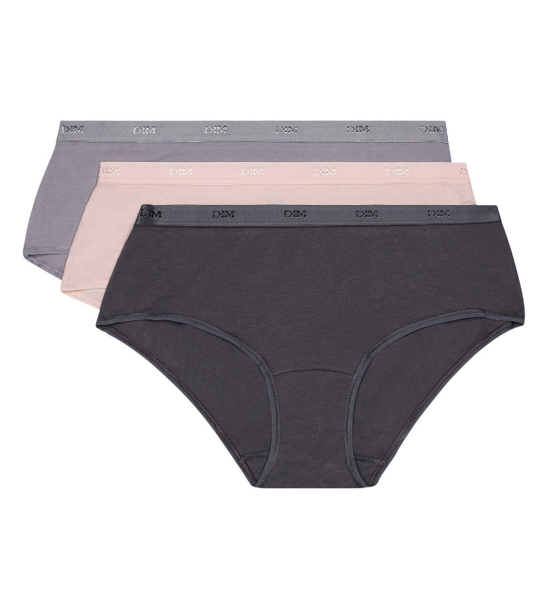 DIM 3er-Pack Hipster taupe/rosa/grau aus Stretch-Baumwolle – Pockets EcoDIM