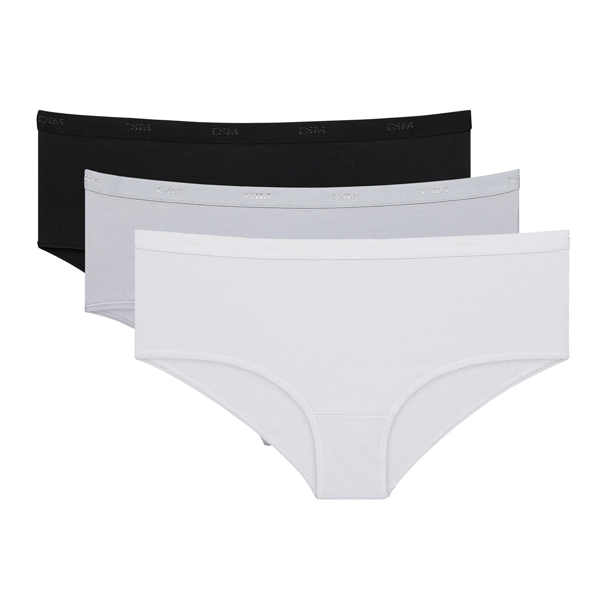 DIM 3er-Pack Hipster schwarz/weiß/grau aus Stretch-Baumwolle – Pockets EcoDIM