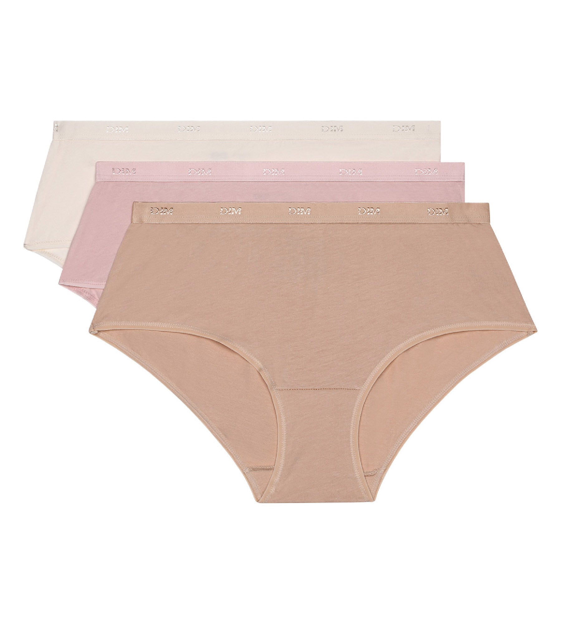 DIM 3er-Pack Hipster rosa/hautfarben/perlmutt aus Stretch-Baumwolle – Pockets EcoDIM