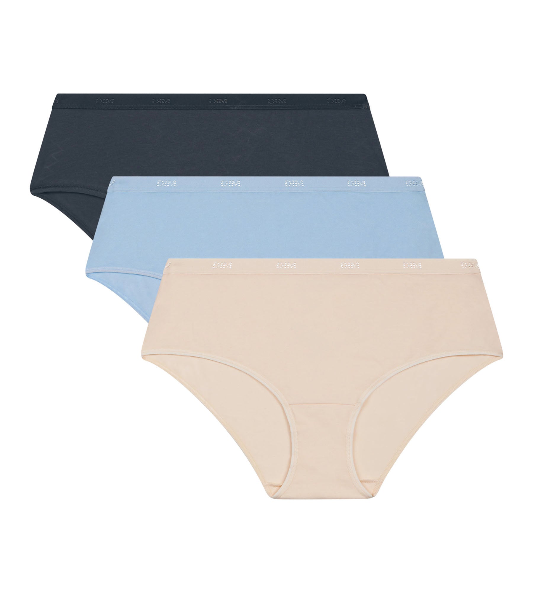 DIM 3er-Pack rote/carmine-blaue Boxershorts für Jungen aus Baumwolle mit Stretch – EcoDIM
