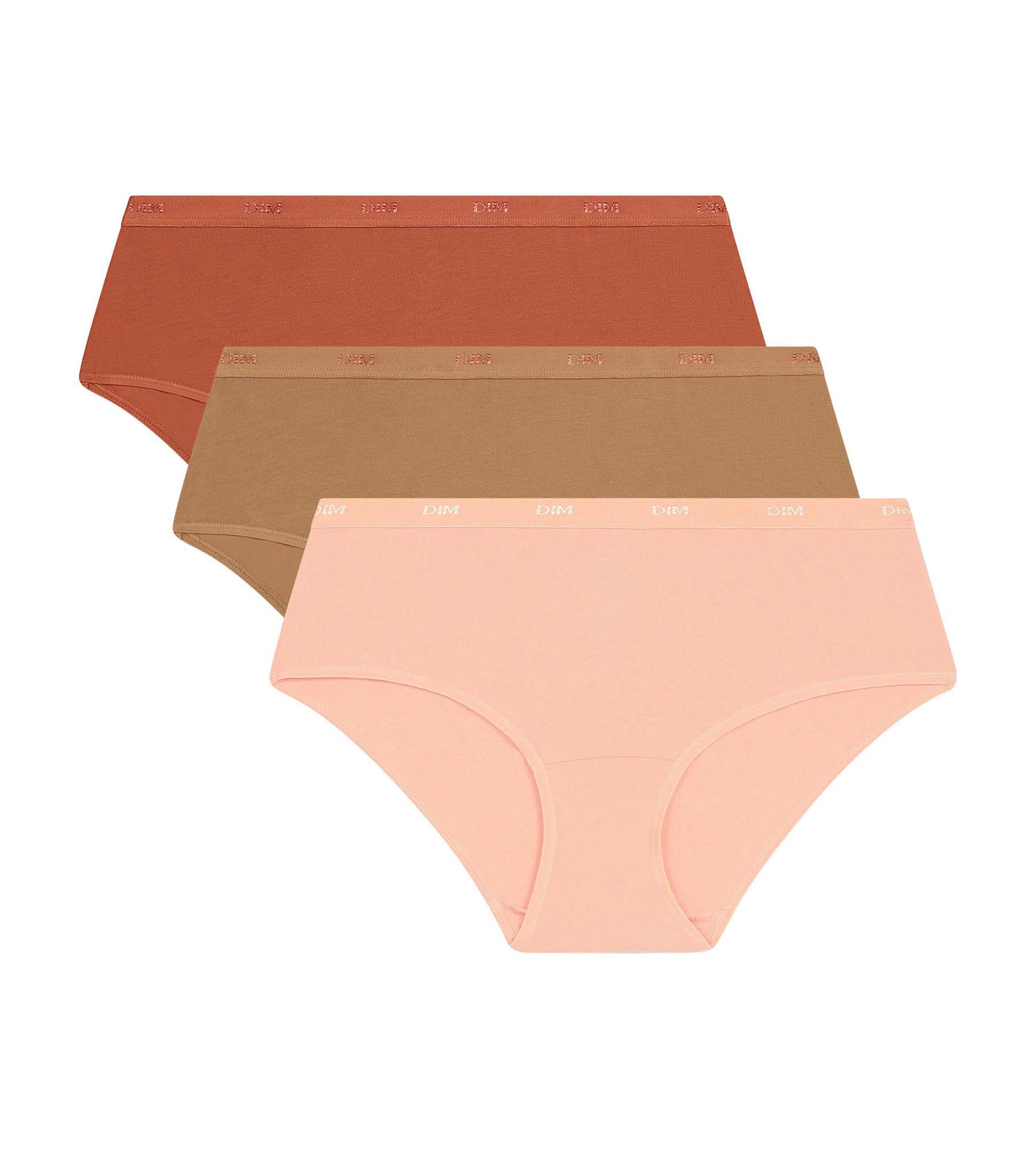 DIM 3er-Pack Hipster aus Stretch Baumwolle in Spekulatius Orange – Pockets Ecodim