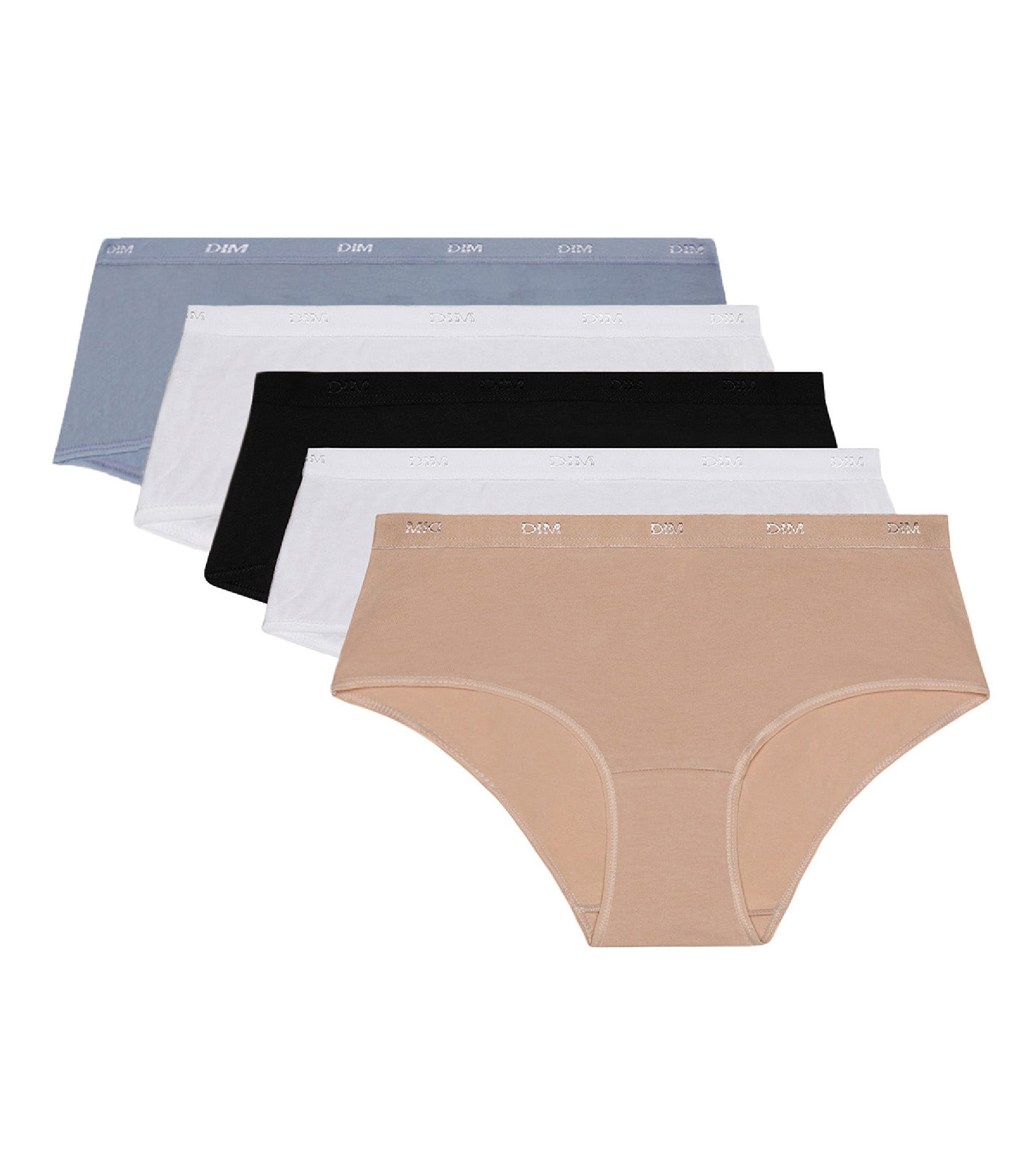 DIM 5er-Pack Hipster in Schwarz/Weiß/Hautfarben/Grau - Pockets EcoDIM