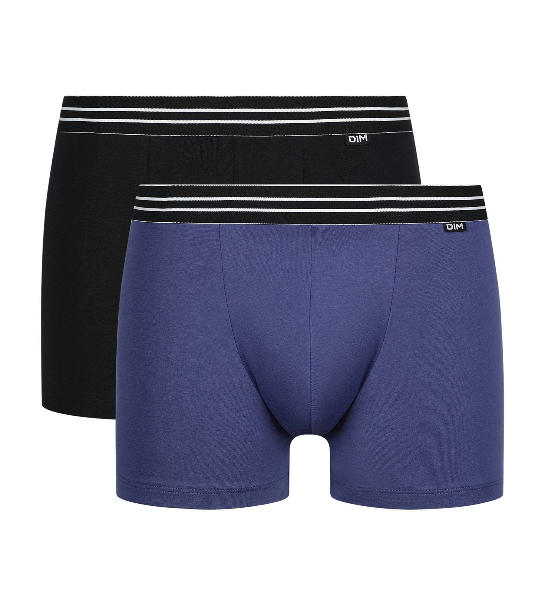 DIM 2er-Pack Boxershorts aus Stretch-Baumwolle blau/schwarz - EcoDIM