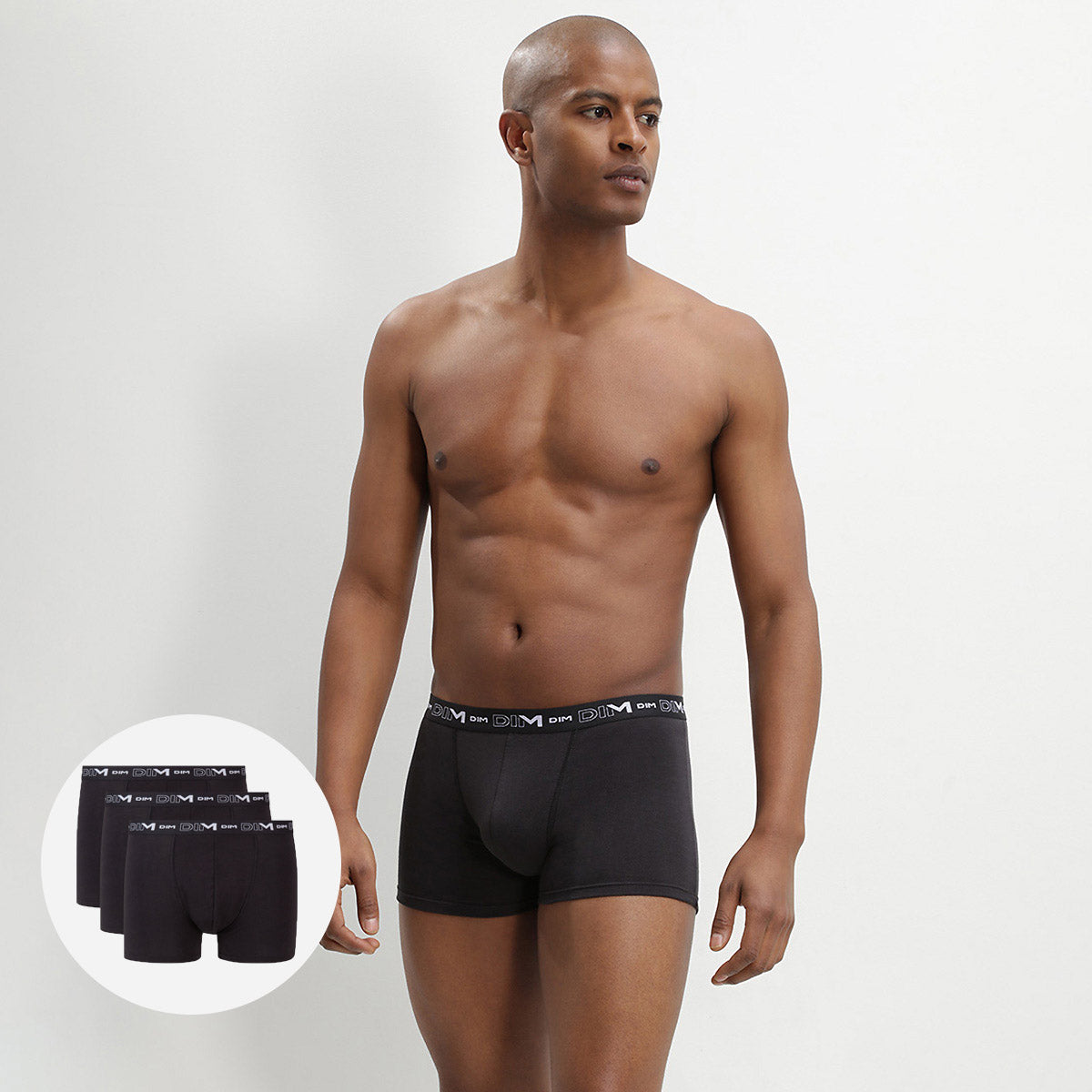 DIM 3er-Pack schwarze Boxershorts mit Logobund