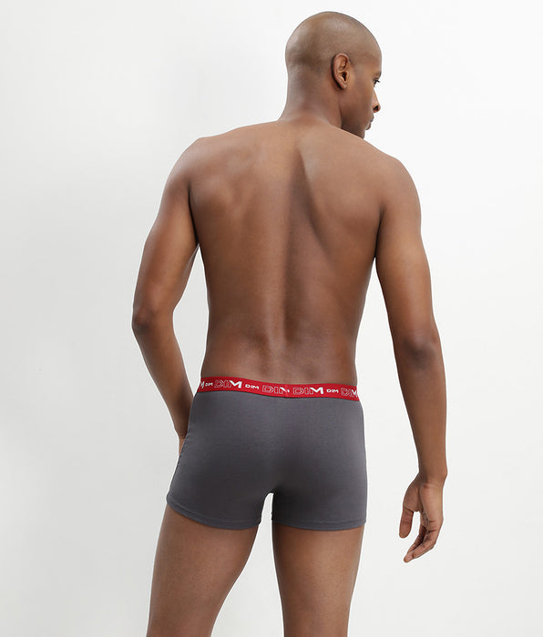 DIM 3er-Pack chilirote/anthrazitgraue/schwarze Boxershorts mit Logobund