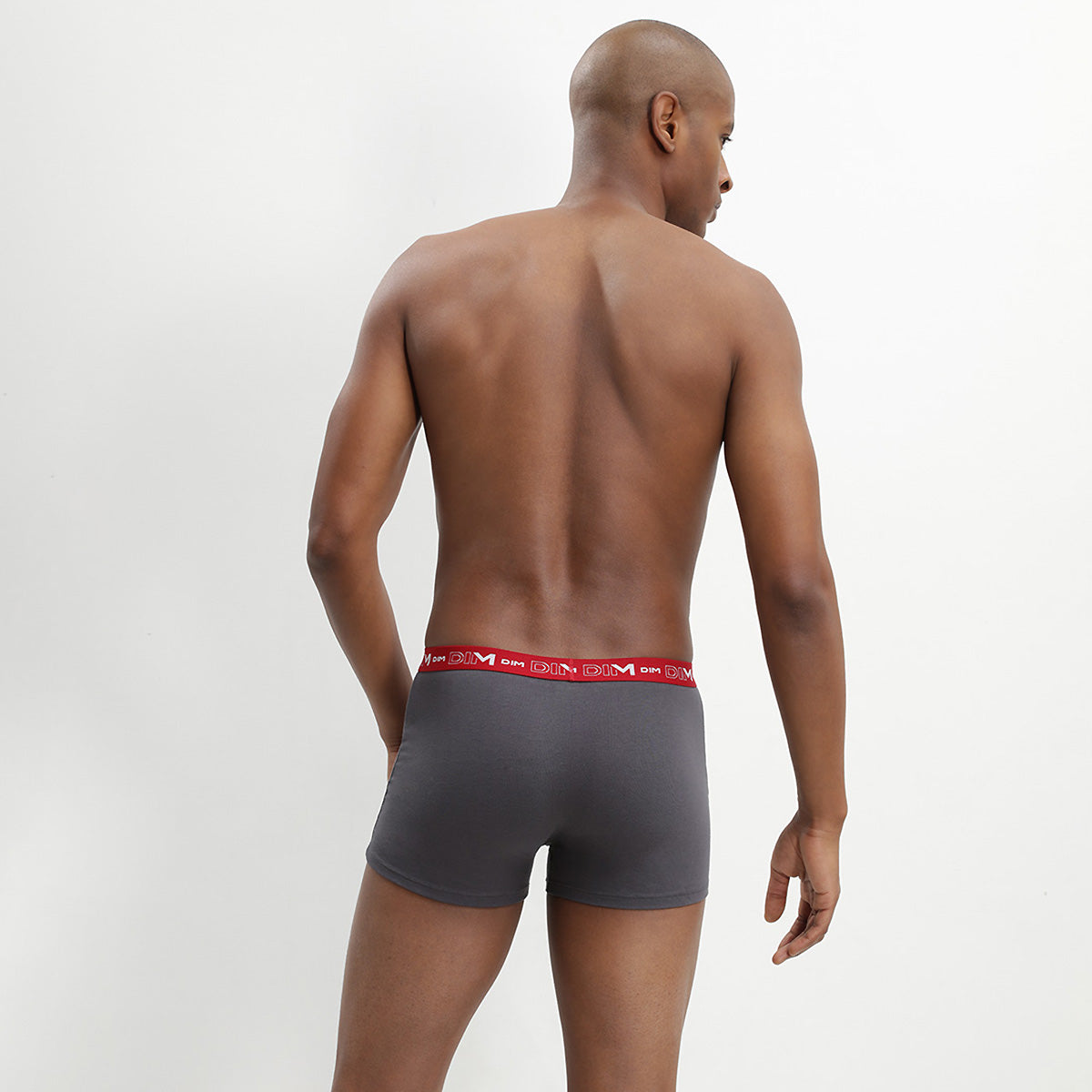 DIM 3er-Pack chilirote/anthrazitgraue/schwarze Boxershorts mit Logobund