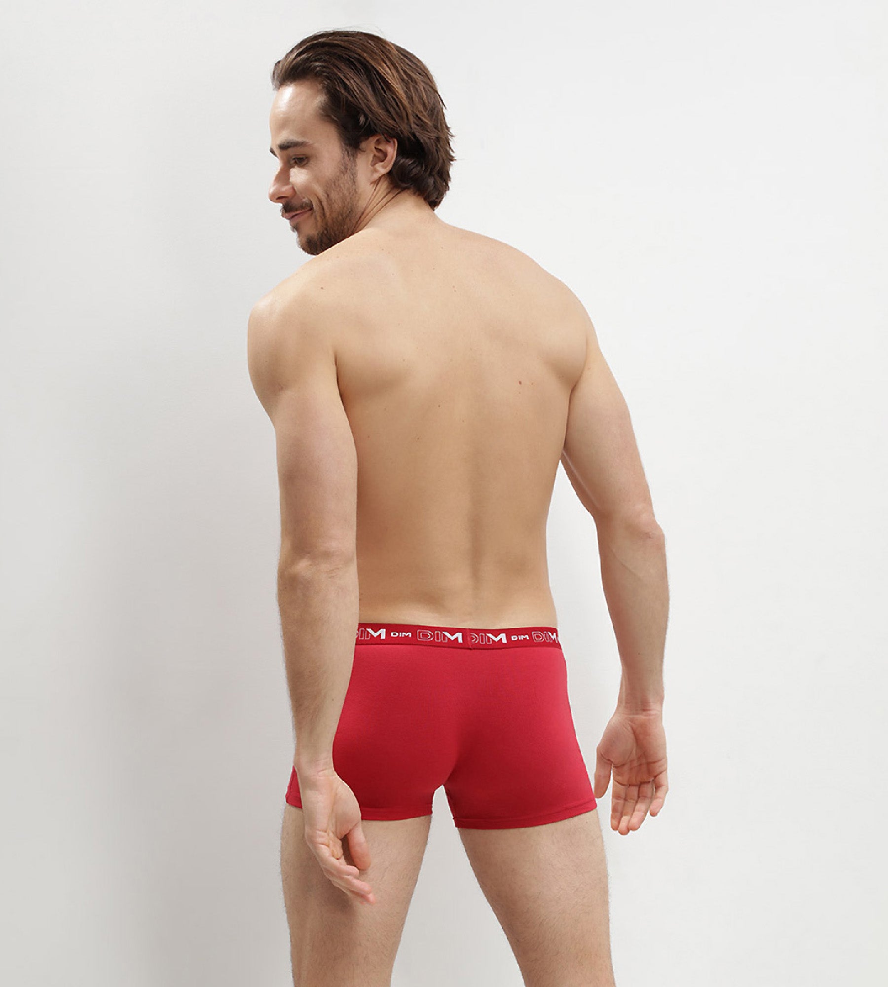 DIM 3er-Pack denimblaue/purpurrote/stahlgraue Boxershorts mit Logobund