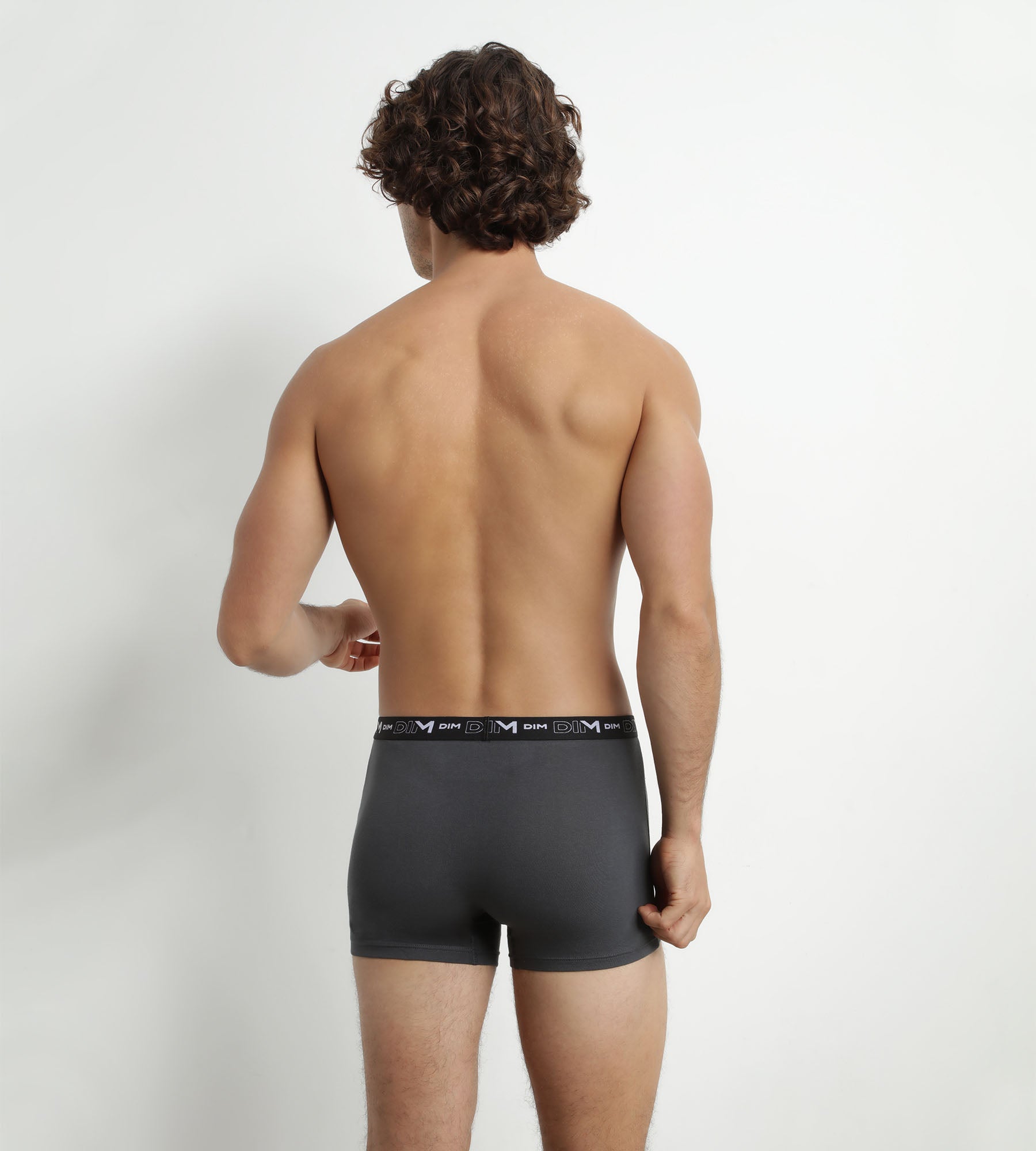 DIM 3er-Pack Herren-Boxershorts aus Stretch-Baumwolle Schwarz/Grau