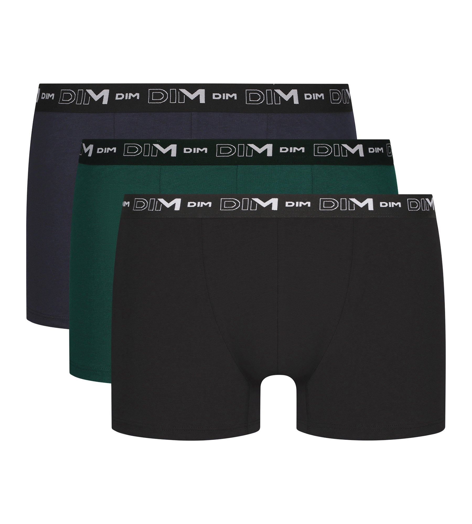 DIM 3er-Pack Herren-Boxershorts aus Stretch-Baumwolle Grün/Blau