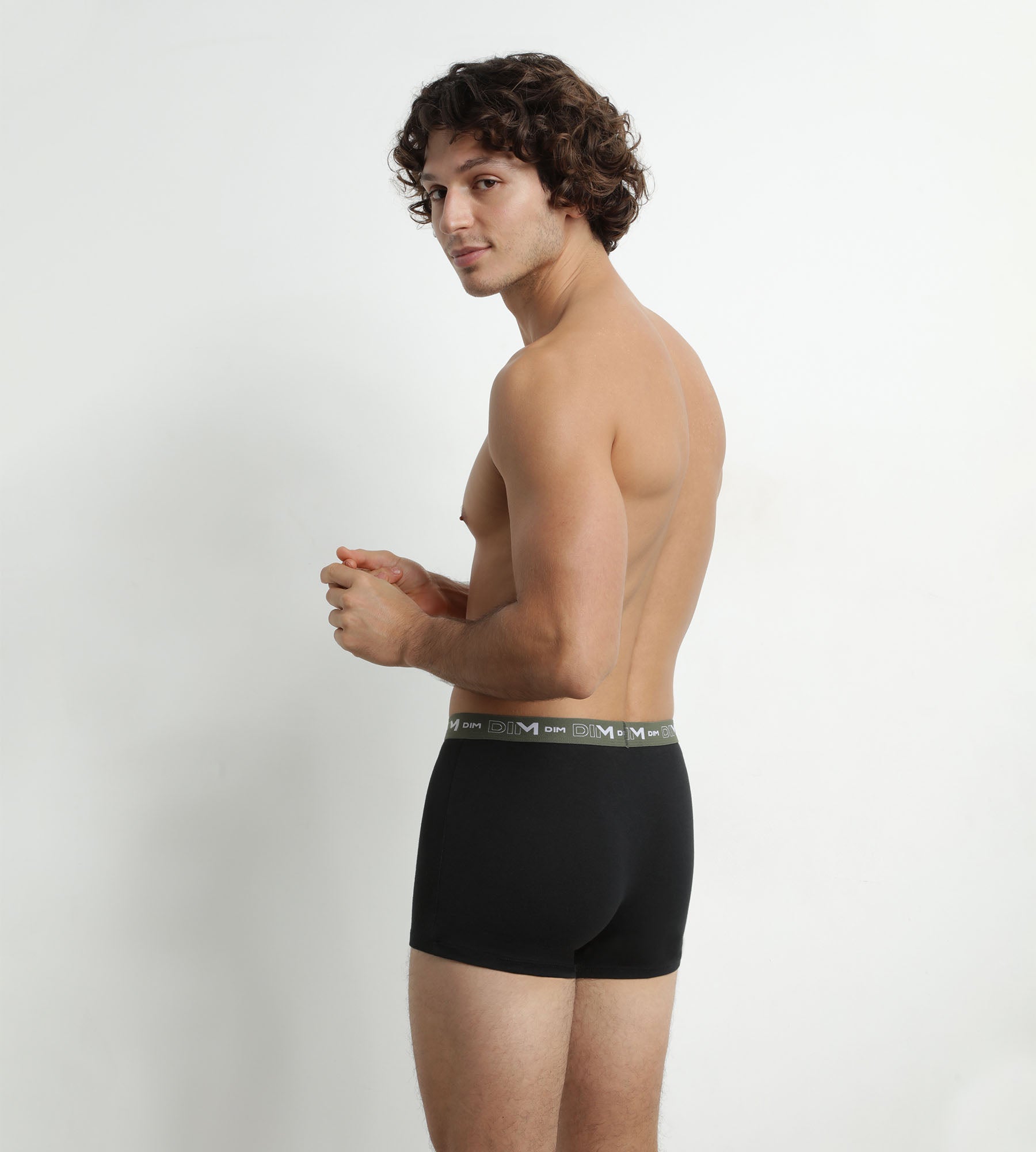 DIM 3er-Pack Herren-Boxershorts aus Stretch-Baumwolle Blau/Orange