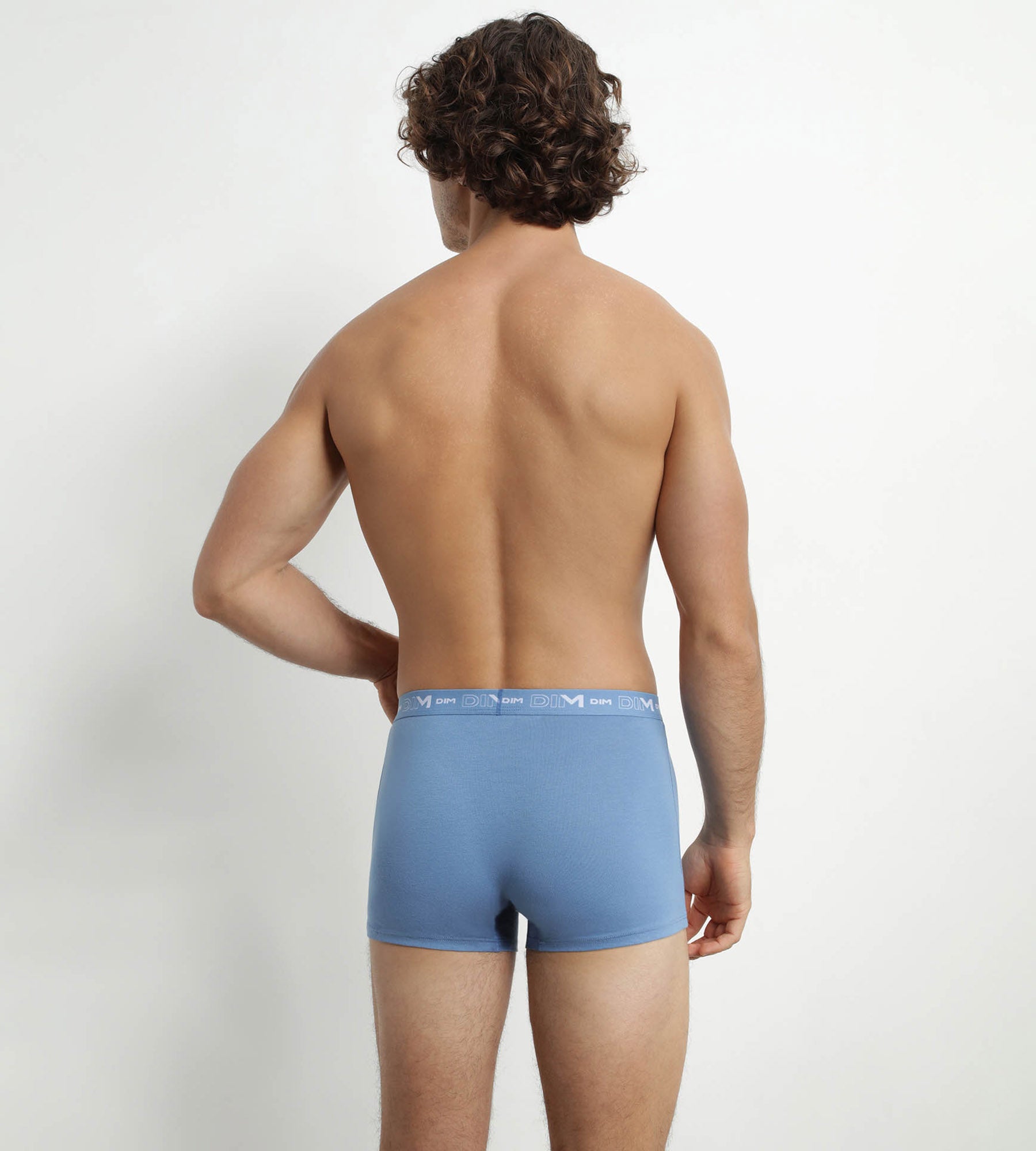 DIM 3er-Pack Herren-Boxershorts Blau Riviera Denim/Schwarz aus Stretch-Baumwolle