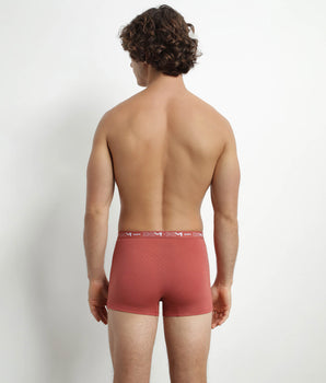 3er-Pack Herren-Boxershorts Schwarz/Braun Terracotta meliert aus Stretch-Baumwolle