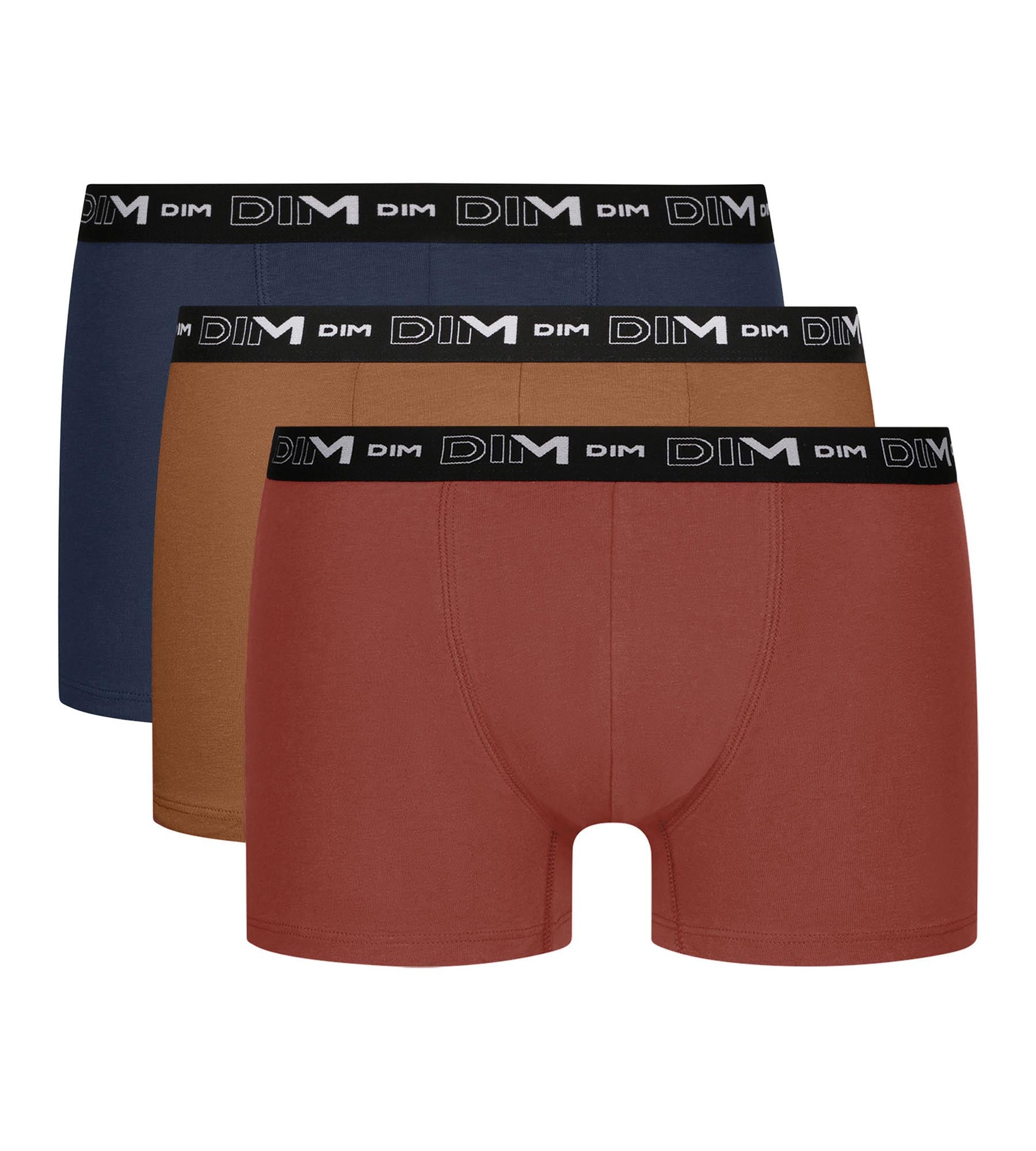 DIM 3er-Pack Herren-Boxershorts Coral Ocker Nocturne Cotton Stretch