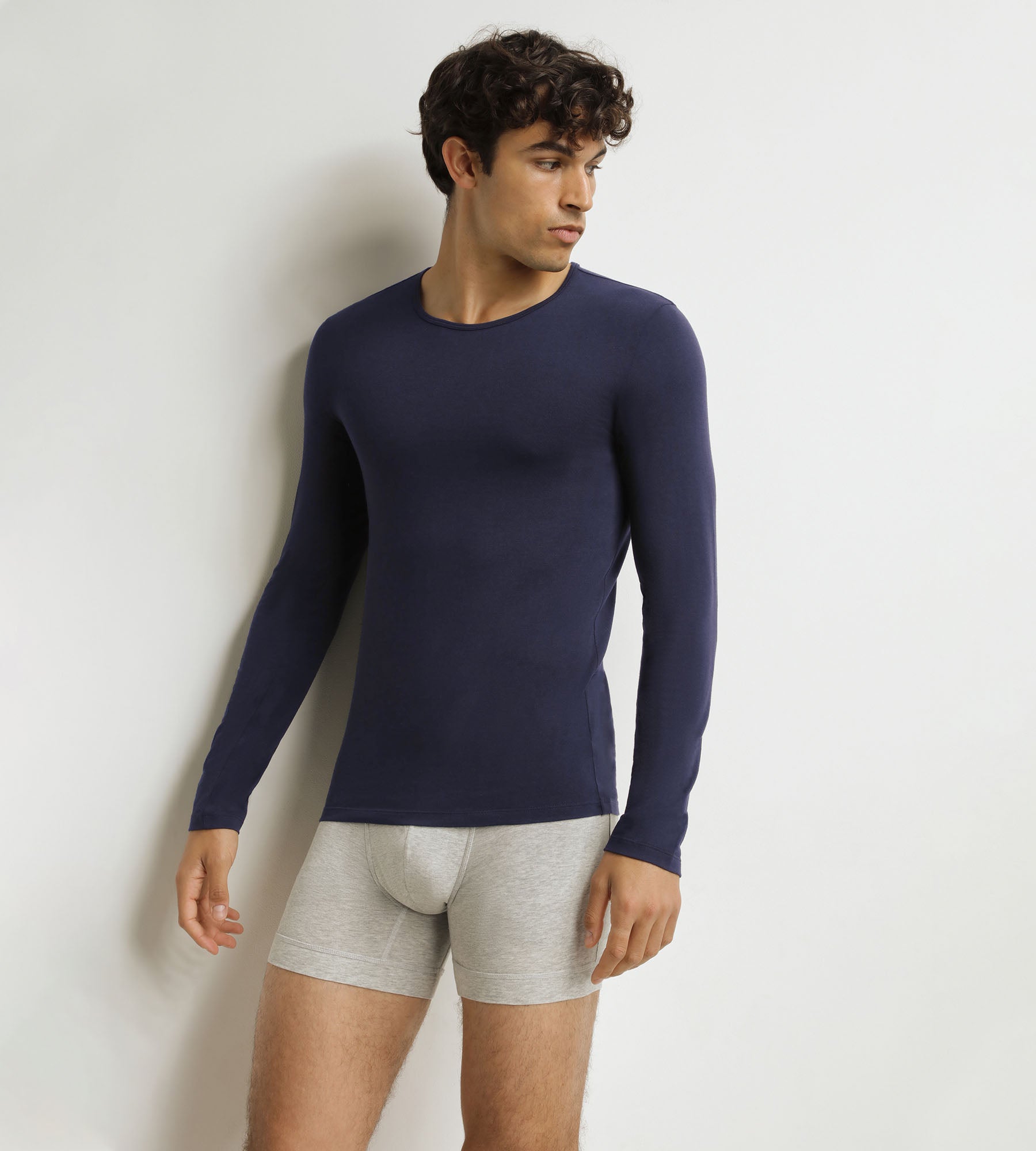 DIM Herren-Langarmshirt Blau Dim Thermal