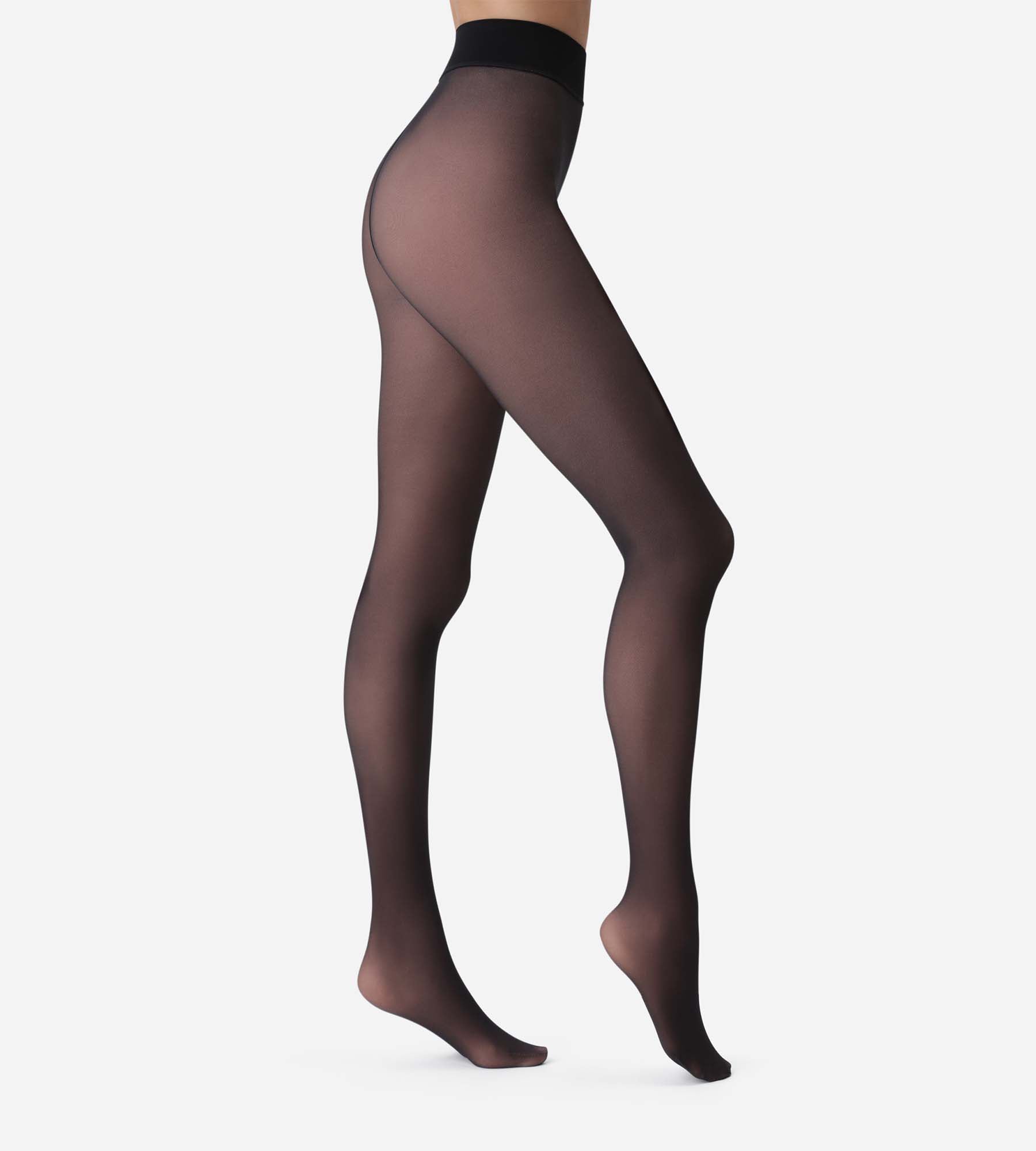 DIM Warme Strumpfhose mit Transparent-Effekt Schwarz Thermo