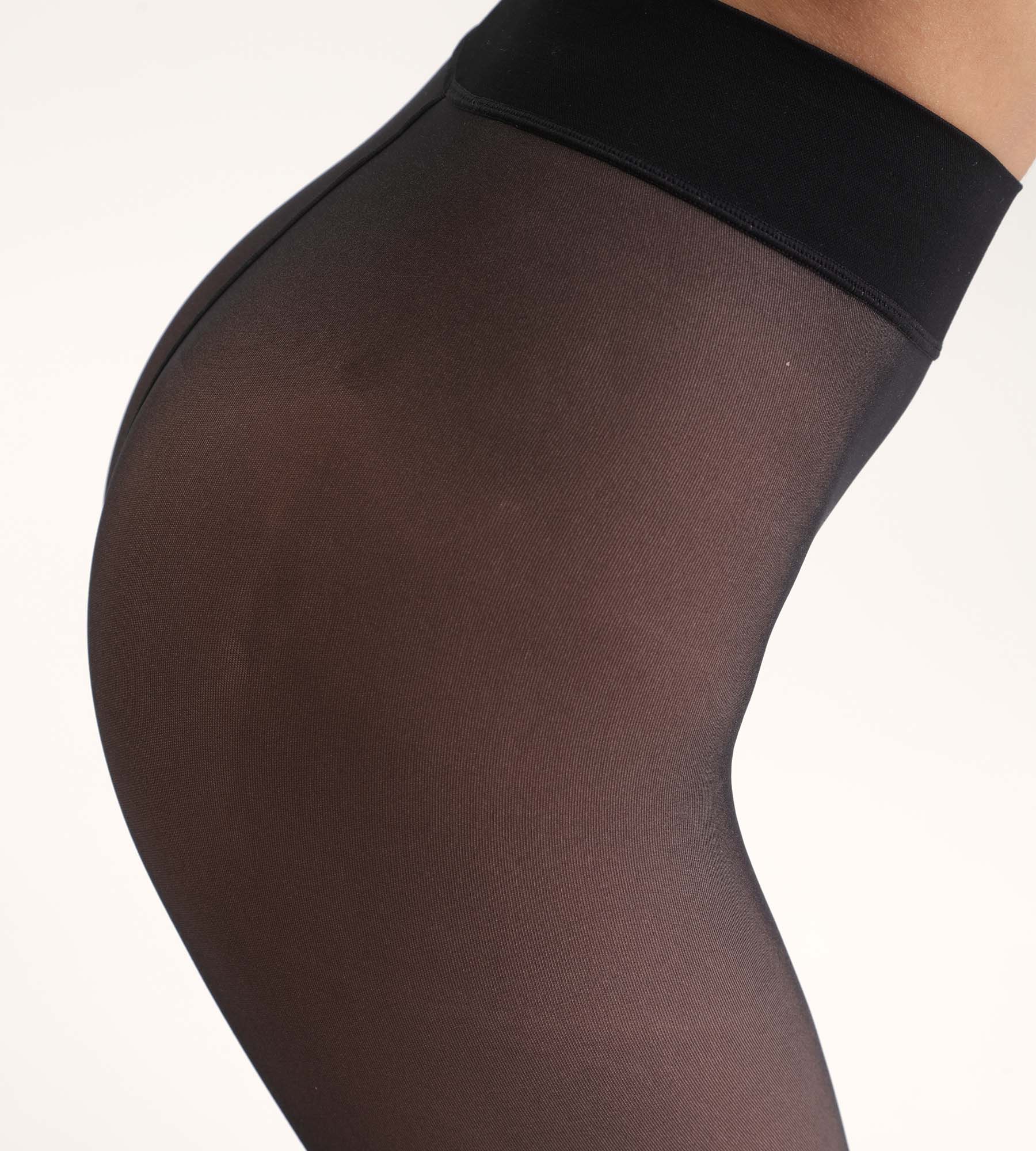 DIM Warme Strumpfhose mit Transparent-Effekt Schwarz Thermo