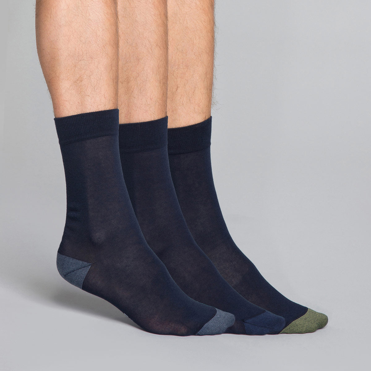 DIM 3er-Pack Mix and Match Herrensocken in Marineblau - Cotton Style