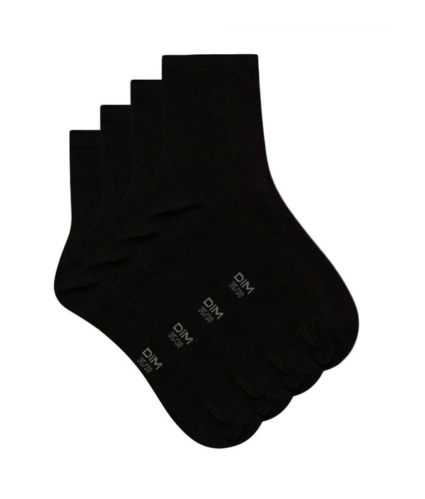 DIM 2er-Pack Damensocken aus Baumwolle schwarz - Basic Cotton