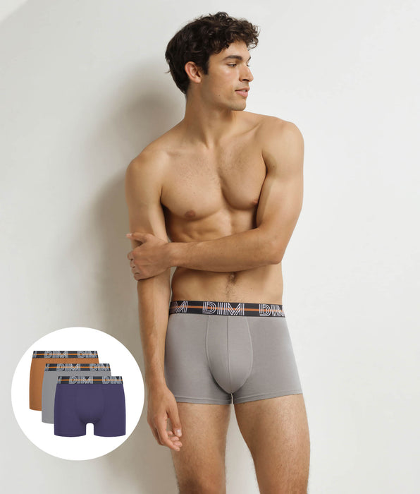 DIM 3er-Pack Boxershorts für Männer Violett Grau Erde Powerful
