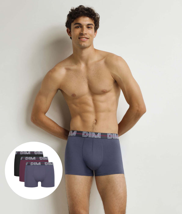 DIM 3er-Pack Boxershorts für Männer Rot Schwarz Blau Powerful