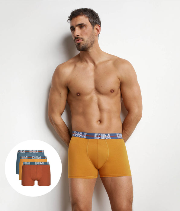 DIM 3er-Pack schwarze Boxershorts für Herren mit grafischem Bund Velours Powerful